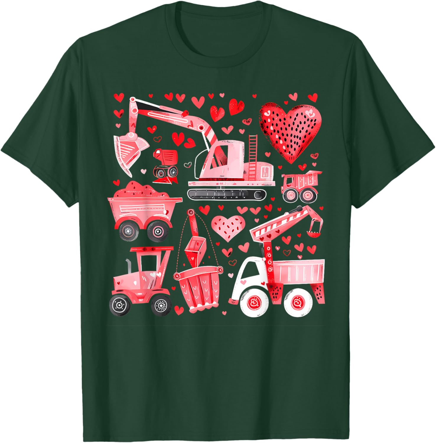 Adorable Valentine's Day Construction Trucks Loads of Love Toddler T-Shirt - 4