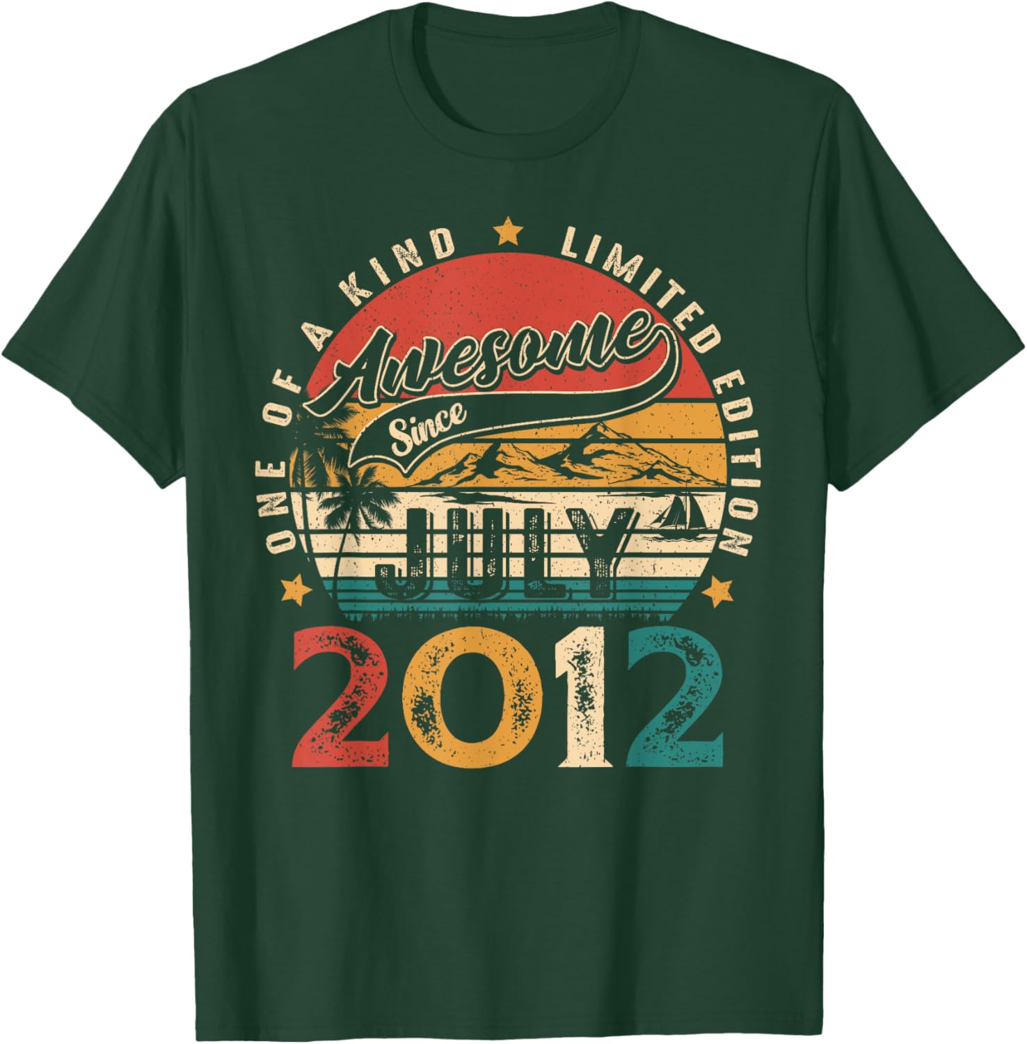 Awesome Since July 2012 Vintage Retro 13th Birthday T-Shirt for Kids - 4