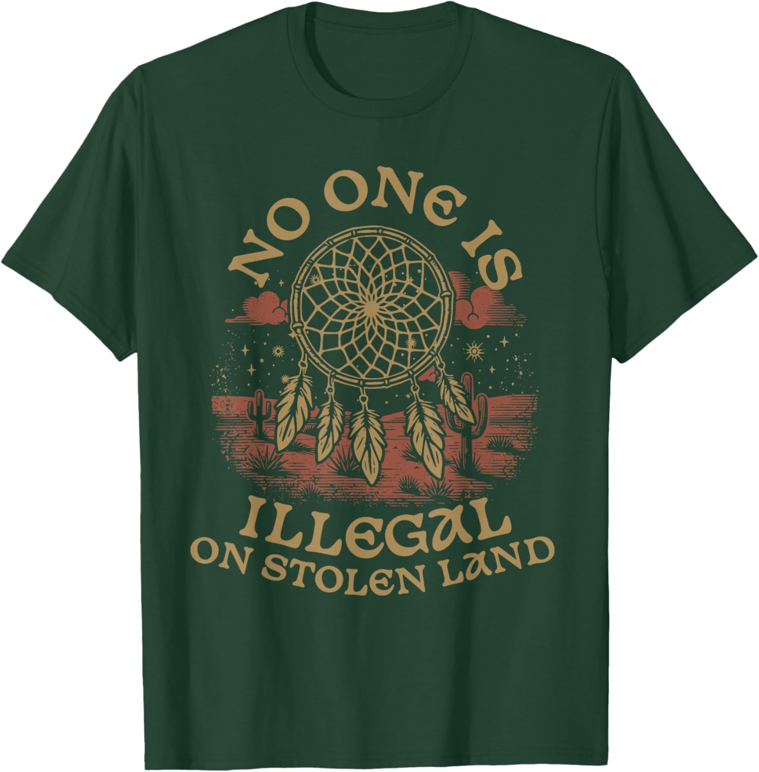 Native American No One Is Illegal On Stolen Land T-Shirt – Bold Statement Tee - 12