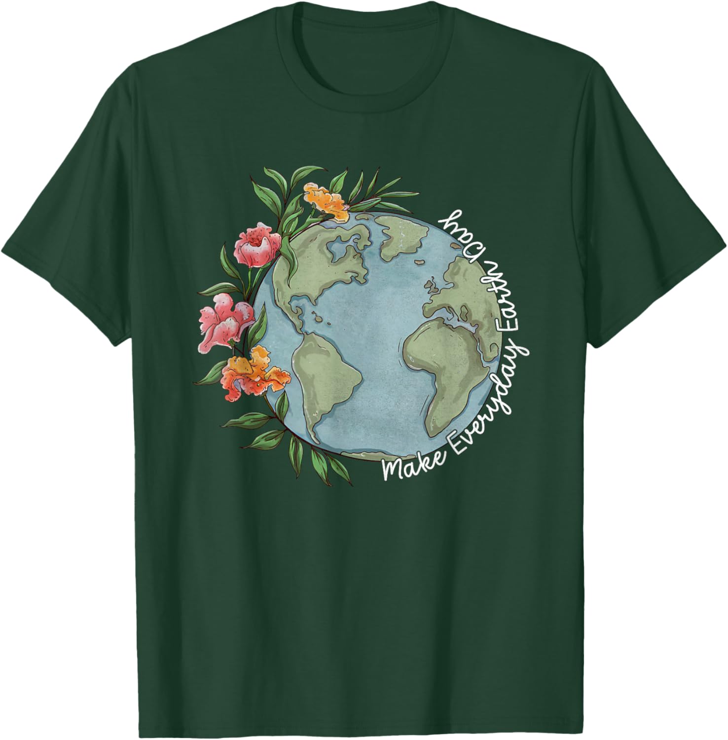 Beautiful Floral Planet T-Shirt for Everyday Earth Day Celebration - 21