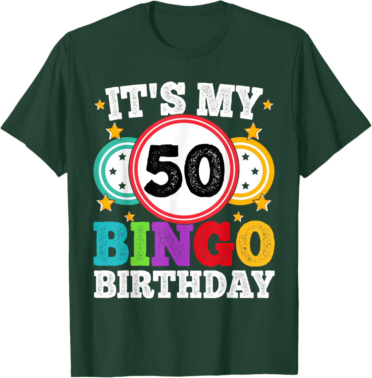 Funny 50th Birthday Bingo T-Shirt for Men and Women Gift Idea - 10