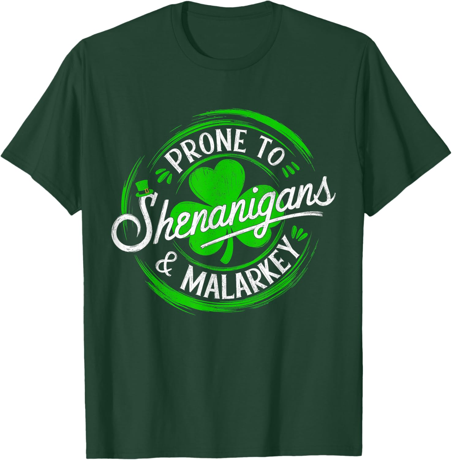 Prone to Shenanigans St Patrick's Day Shamrock T-Shirt for Fun Celebrations - 15