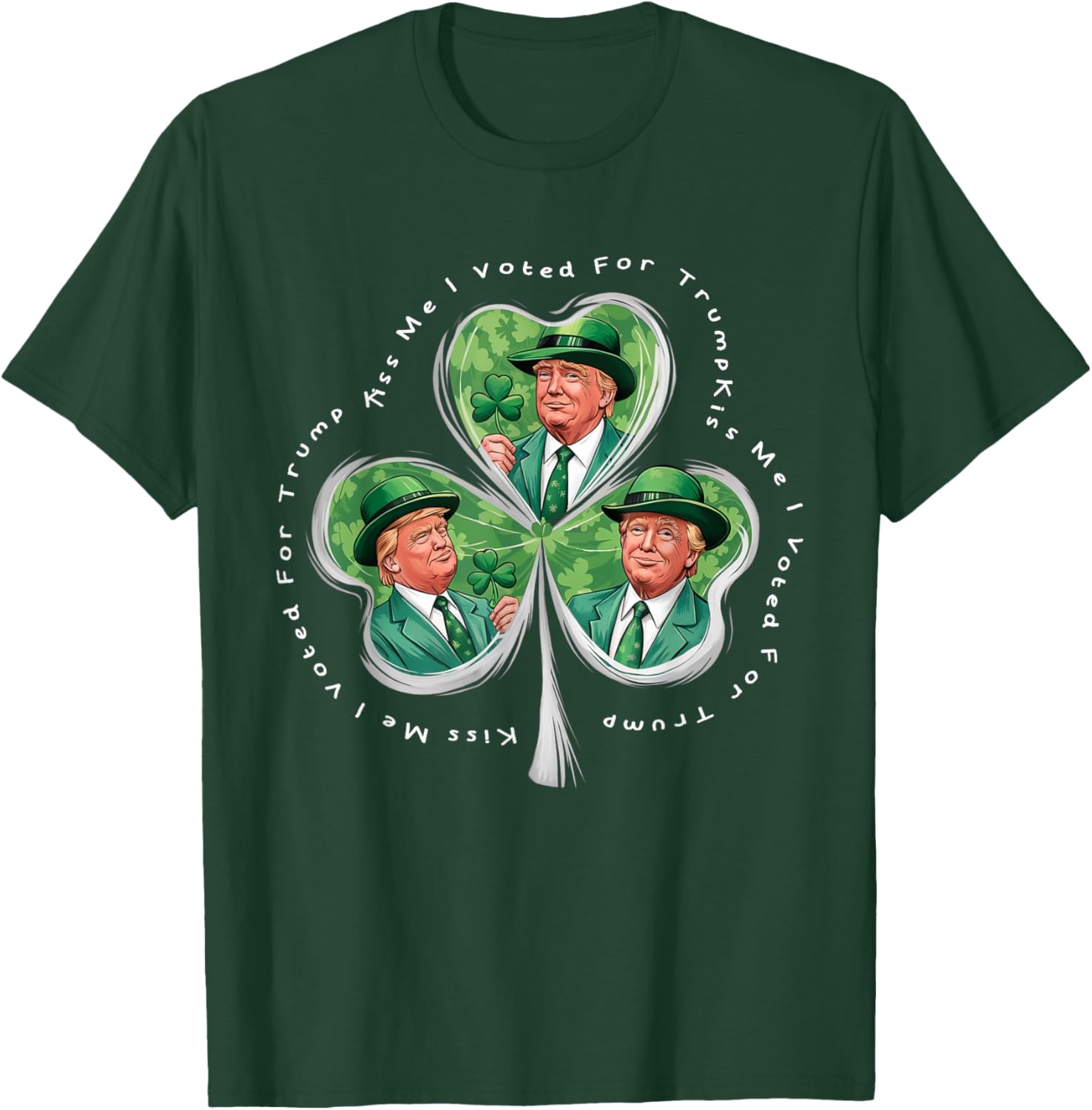 Funny Trump St Patrick's Day 2025 T-Shirt - Kiss Me I Voted For Trump - 22