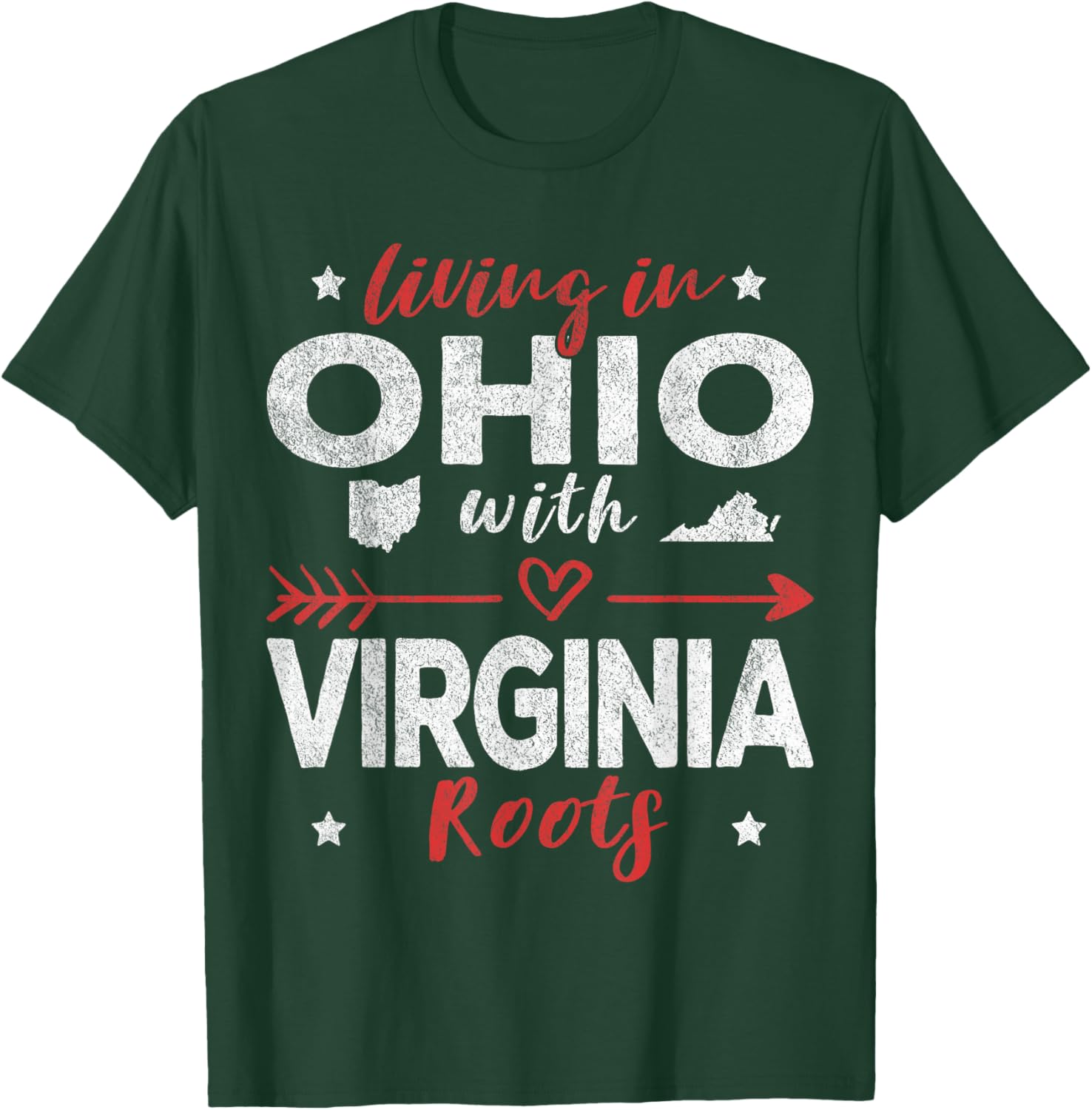 Living in Ohio with Virginia Roots T-Shirt for Proud State Lovers - 15
