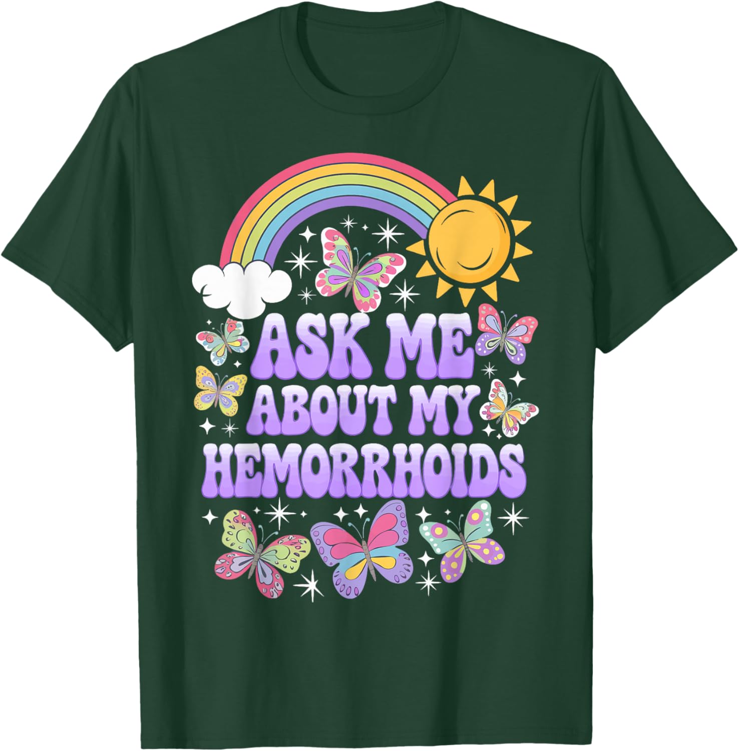 Humorous Ask Me About My Hemorrhoids T-Shirt for Comfortable Casual Wear - 2