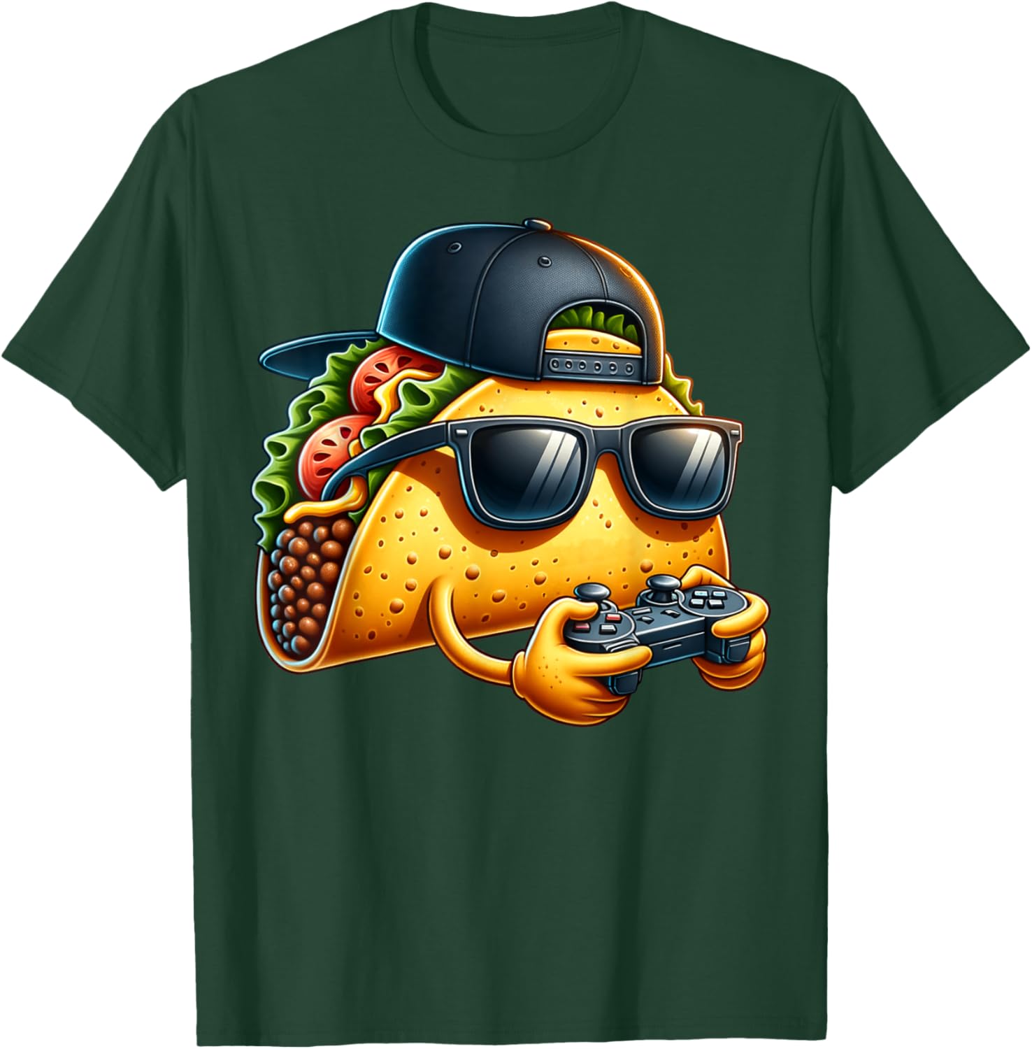 Funny Taco Playing Video Games T-Shirt for Gamers and Taco Lovers - 16
