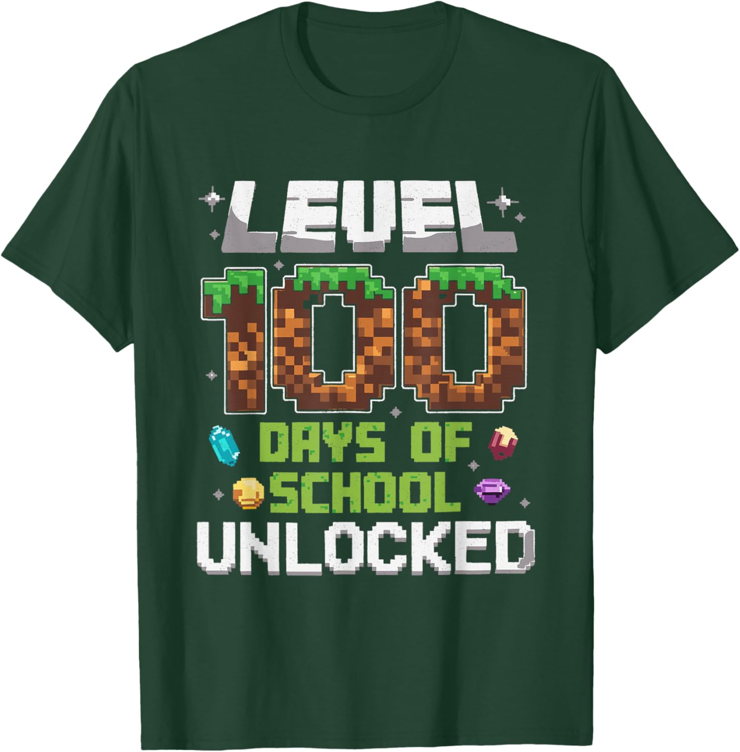 Level 100 Days of School Unlocked Gamer Boy T-Shirt for Kids - 7