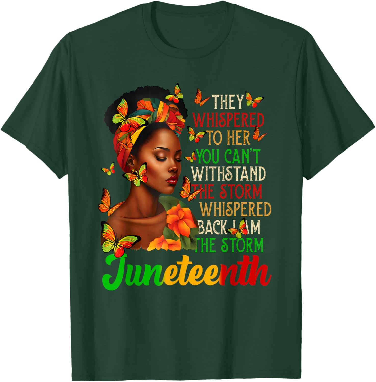 Juneteenth I am The Storm Black Women T-Shirt for Black History Month - 12