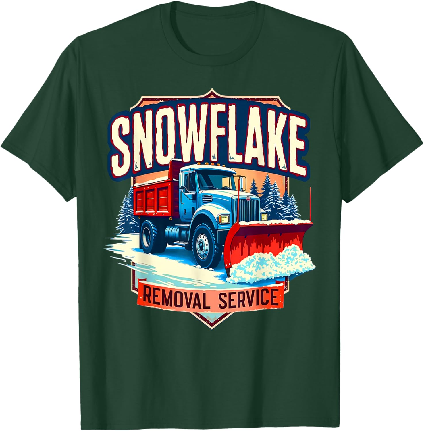 Snowflake Removal Service Truck Winter Supporter T-Shirt for Snow Days - 2