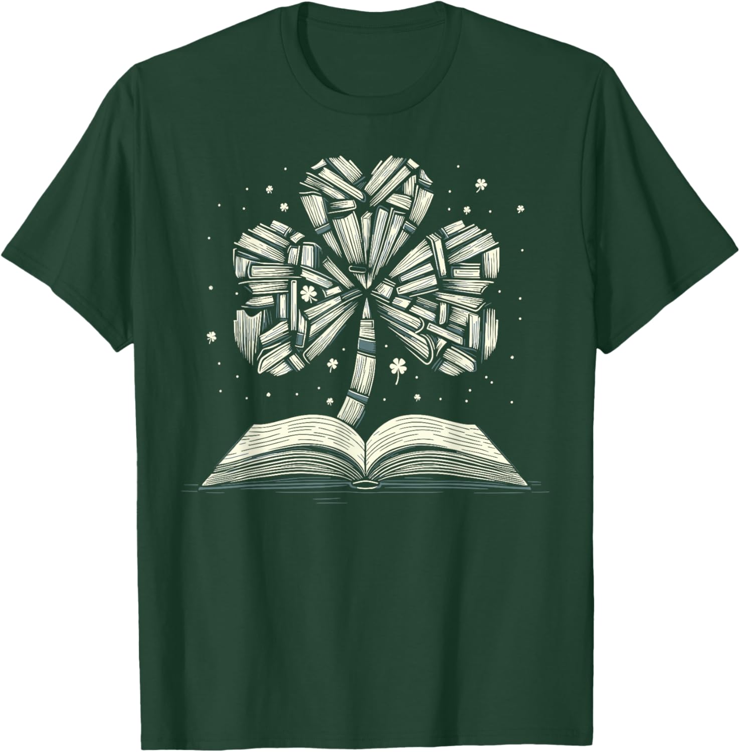 Shamrock Books St Patricks Day Bookworm Librarian T-Shirt for Readers - 3