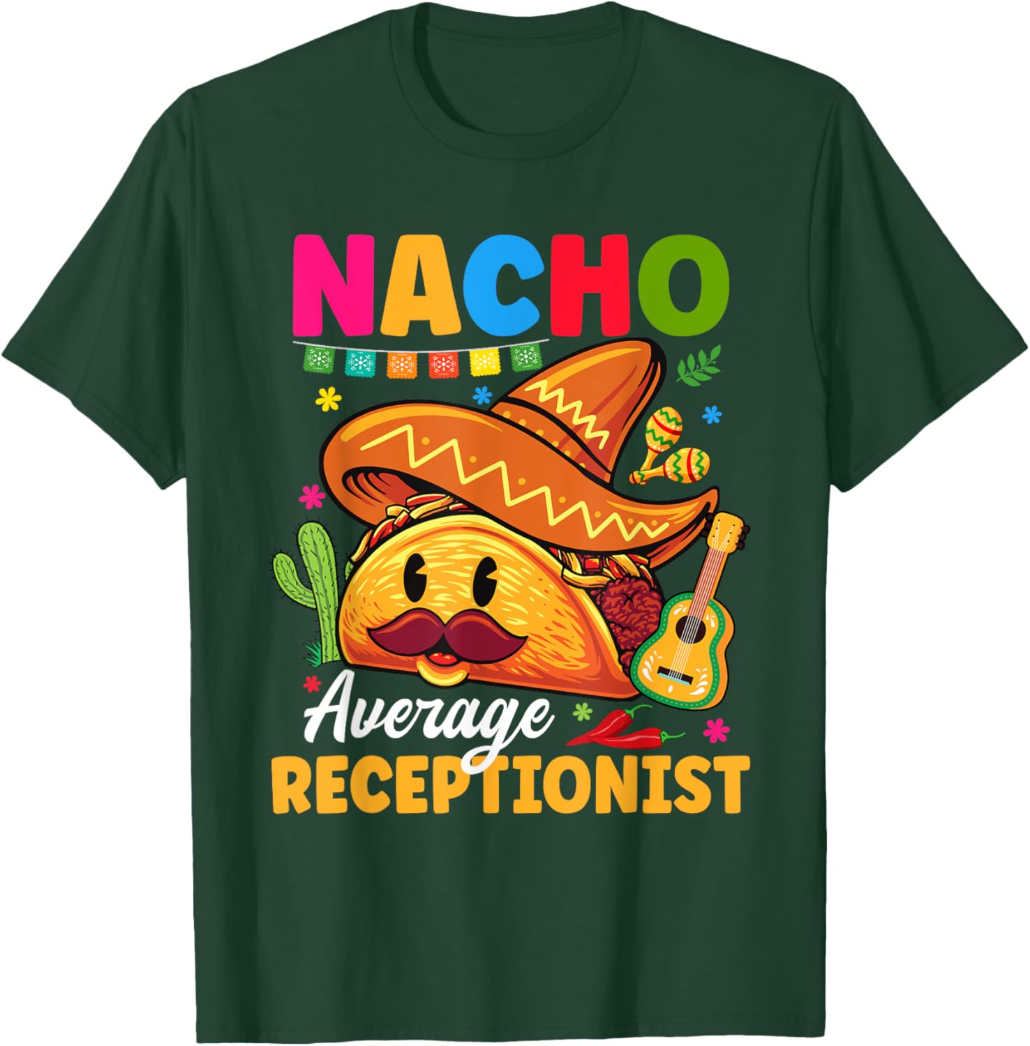Nacho Average Receptionist Cinco De Mayo Fiesta T-Shirt for Fun Celebrations - 3
