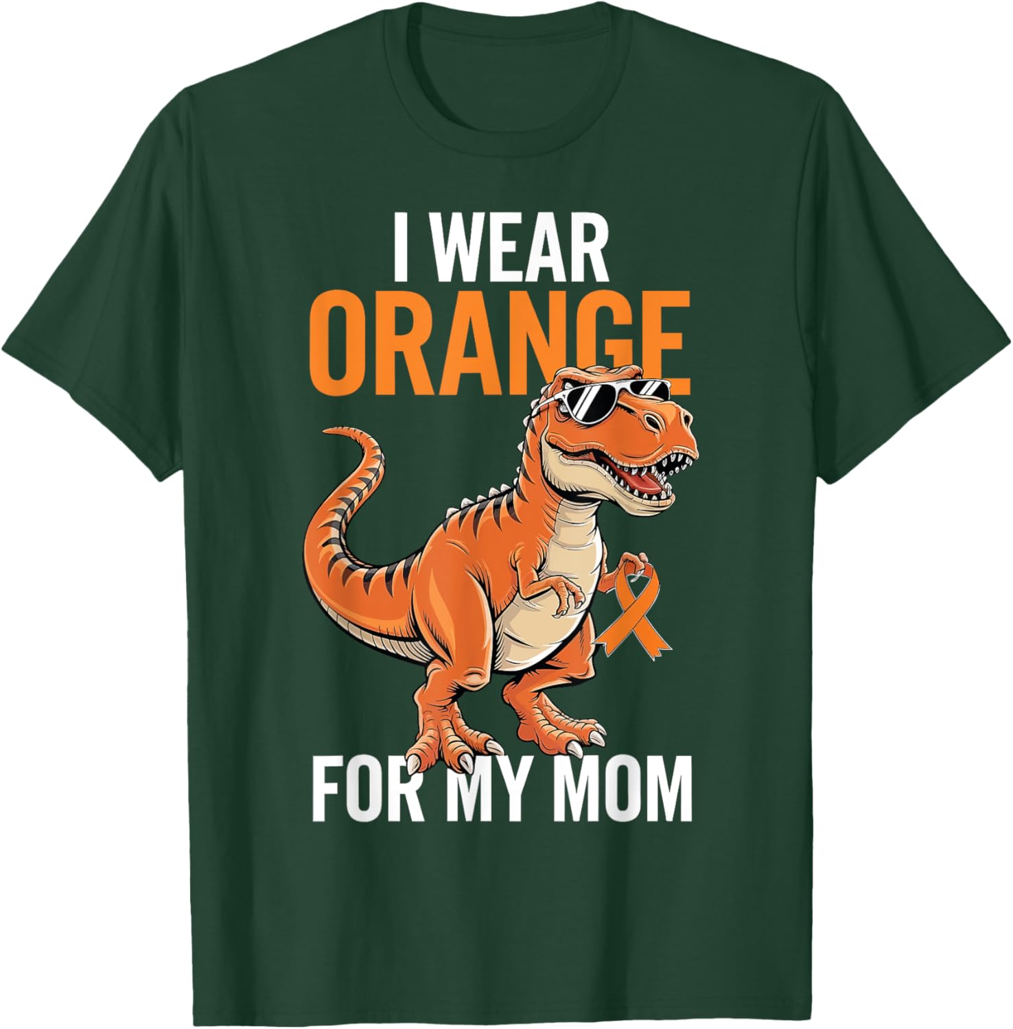 I Wear Orange For Mom Dinosaur MS Awareness T-Shirt for Supportive Families - 11