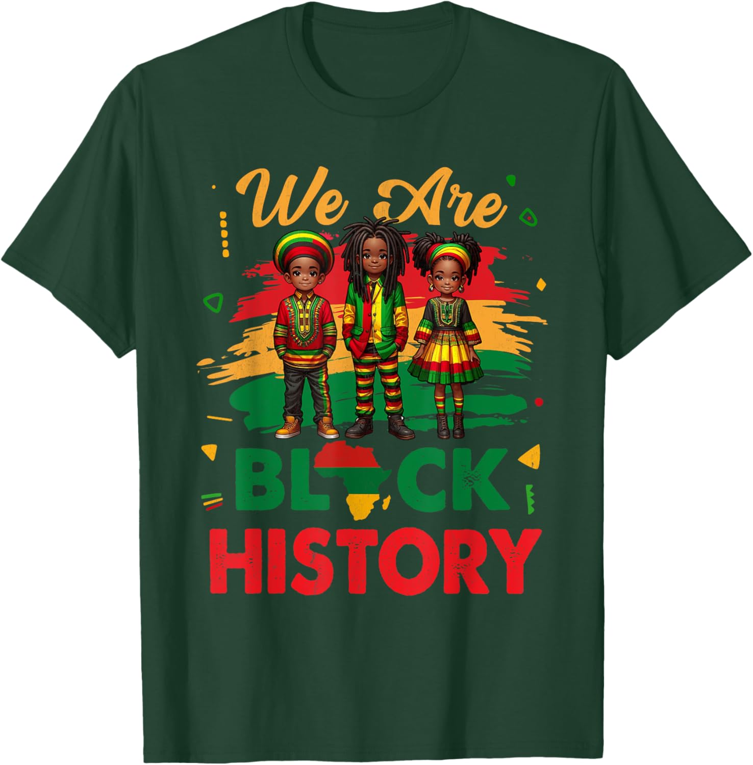 Black History Month Map T-Shirt for African Kids Boys and Girls - 29