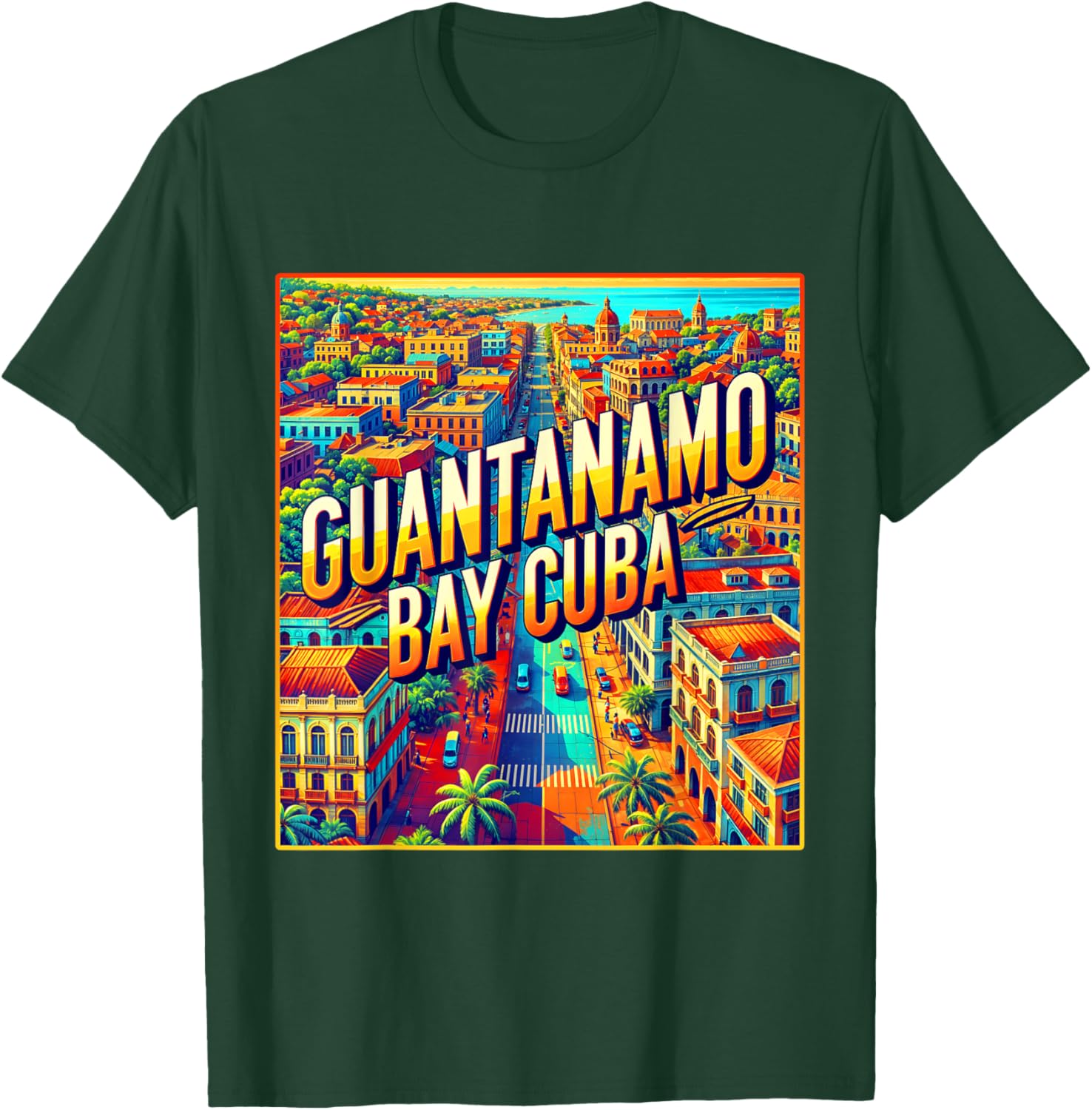 Vintage Retro Guantanamo Bay Cuba T-Shirt for Family Trips - 11