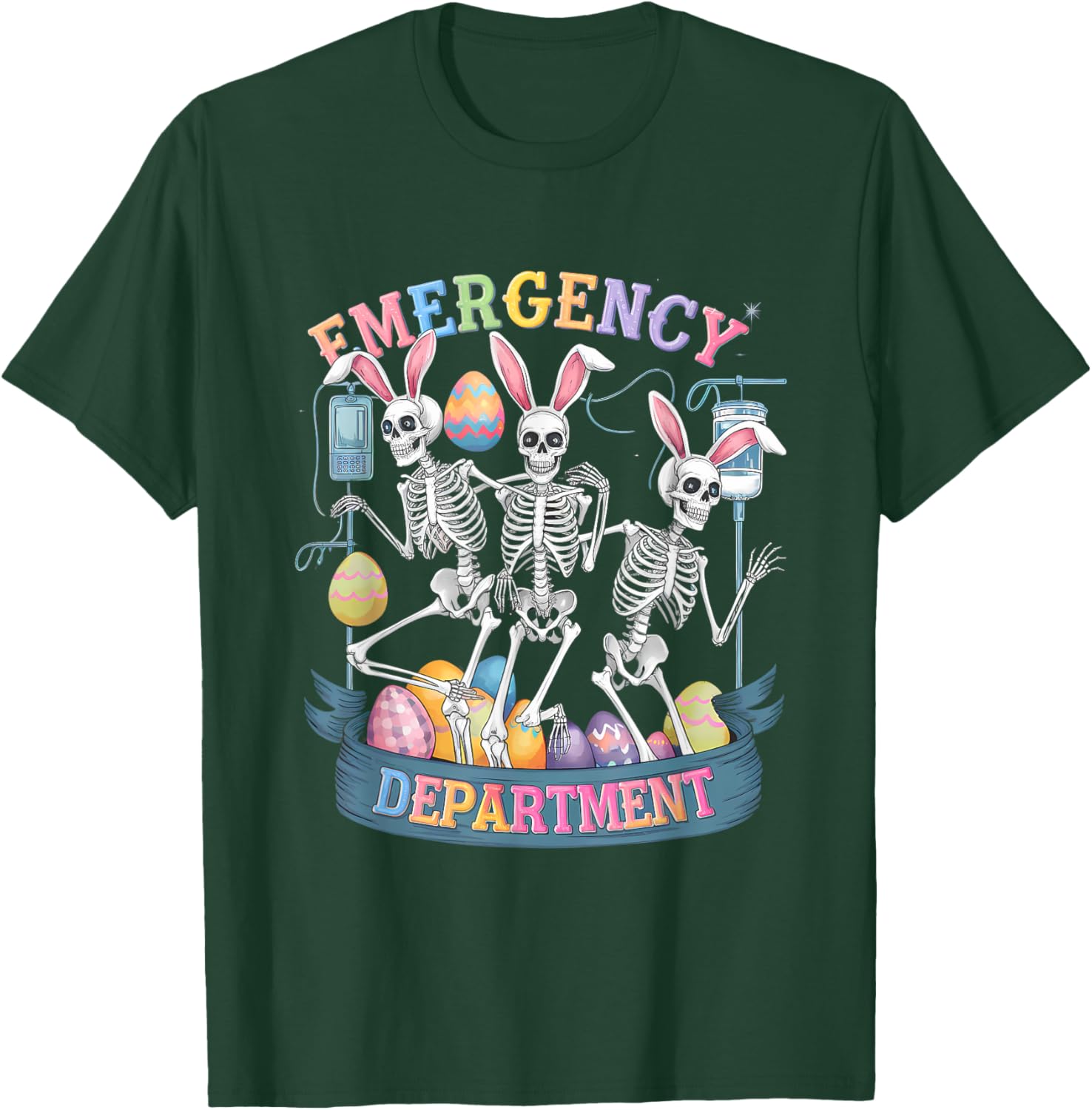 Funny Skeleton Dancing Easter Nurse T-Shirt for Healthcare Heroes - 7