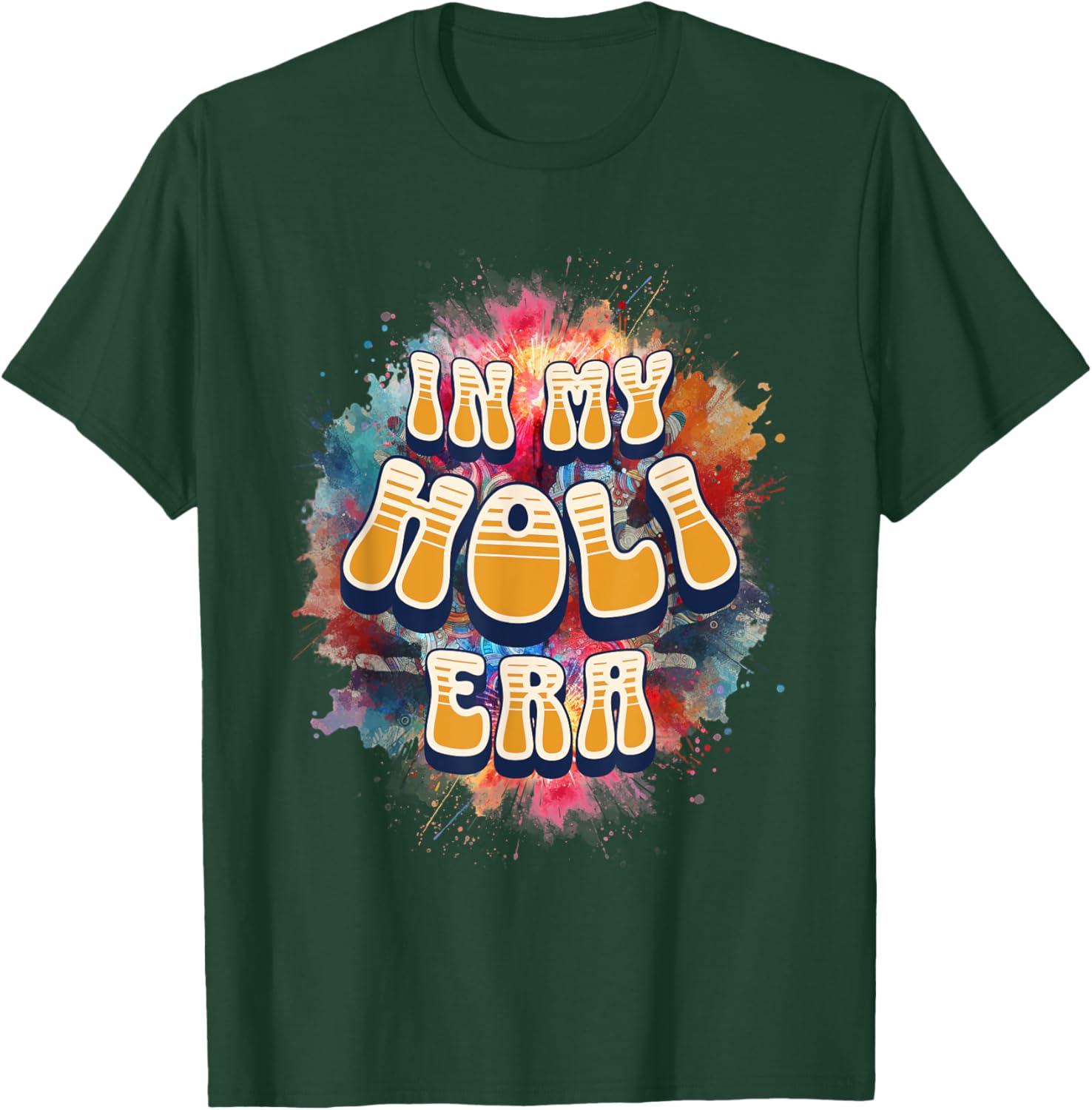 In My Holi Era Retro Groovy Colors Women's T-Shirt for Holi Festival - 9