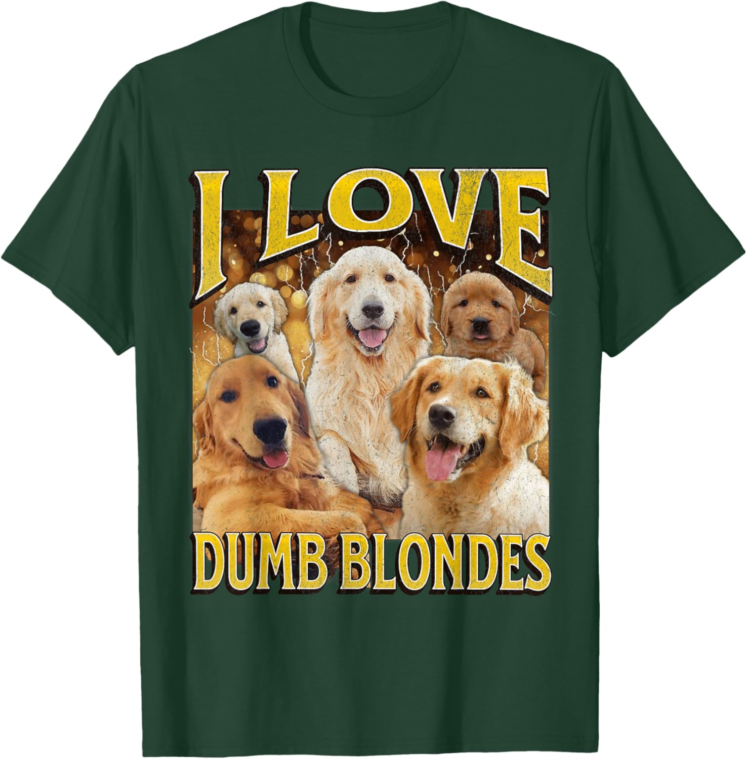 I Love Dumb Blondes Funny Dog Meme Graphic T-Shirt for Pet Lovers - 6
