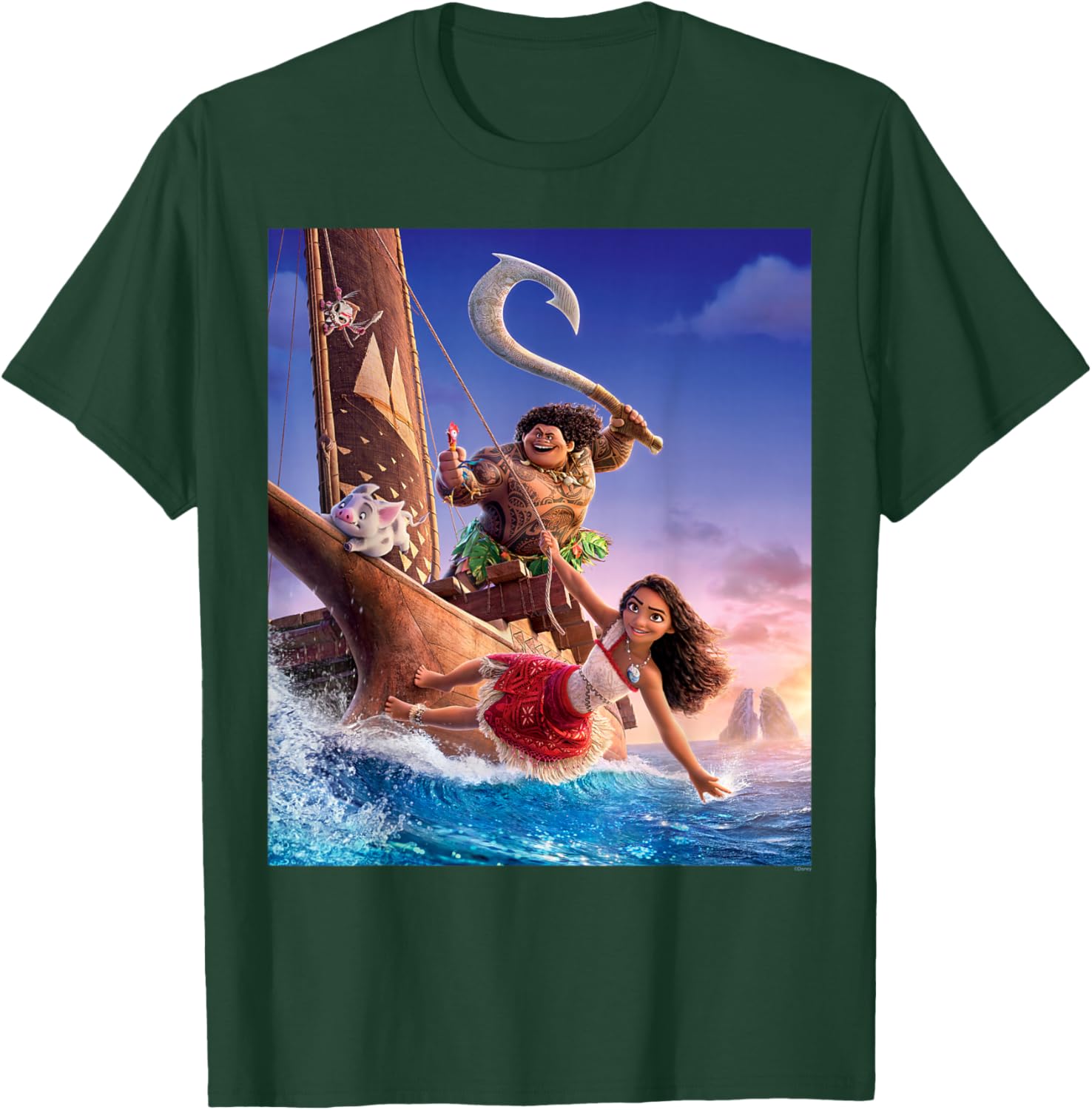 Disney Moana Adventure T-Shirt with Maui and Friends for Kids and Adults - 22