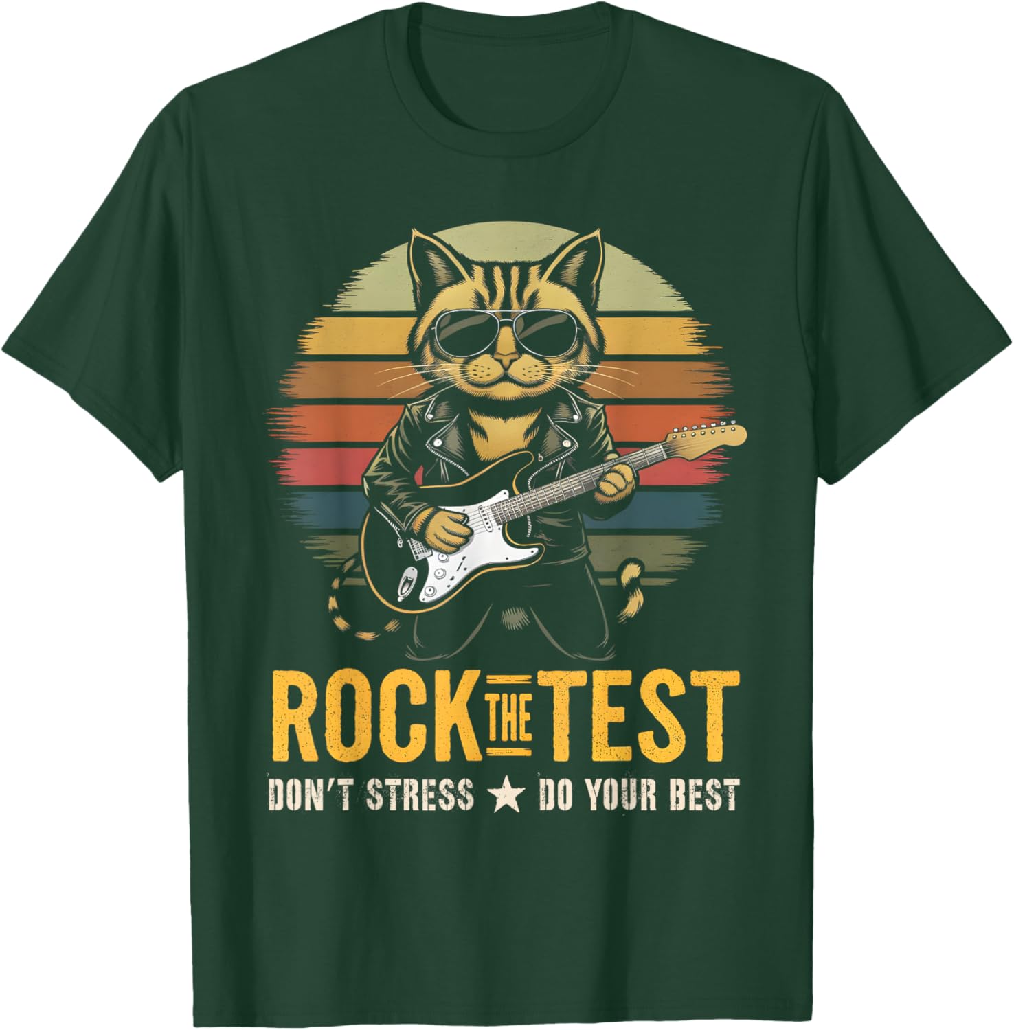 Rockin' Rock the Test ELA STEM Teacher T-Shirt for Testing Day Fun - 3