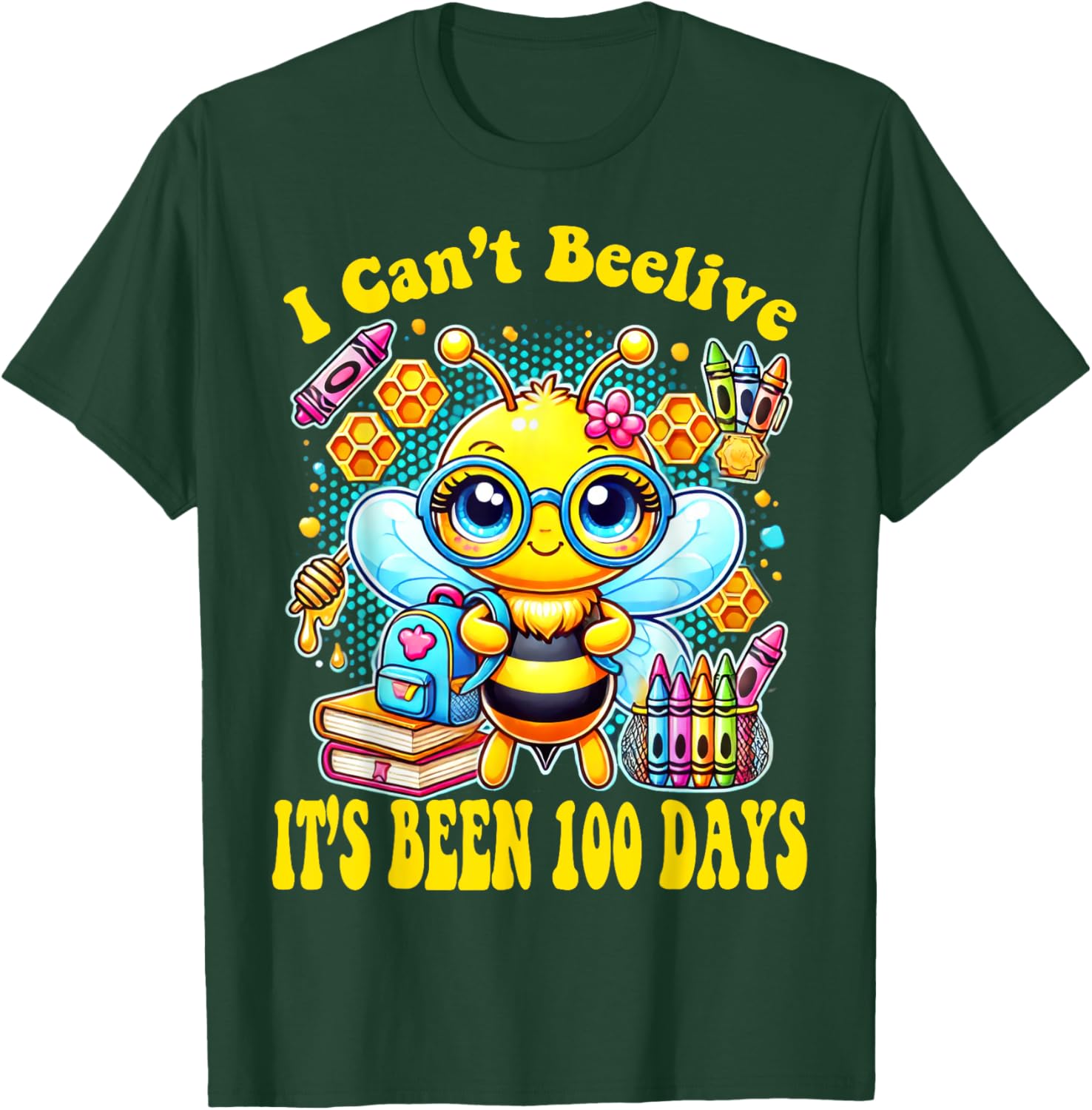 Funny Bee 100 Days of School T-Shirt for Kids - Perfect Milestone Outfit - 2