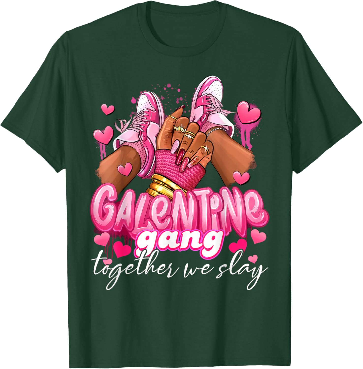 Women Galentine Gang Together We Slay Valentine's Day T-Shirt - 10