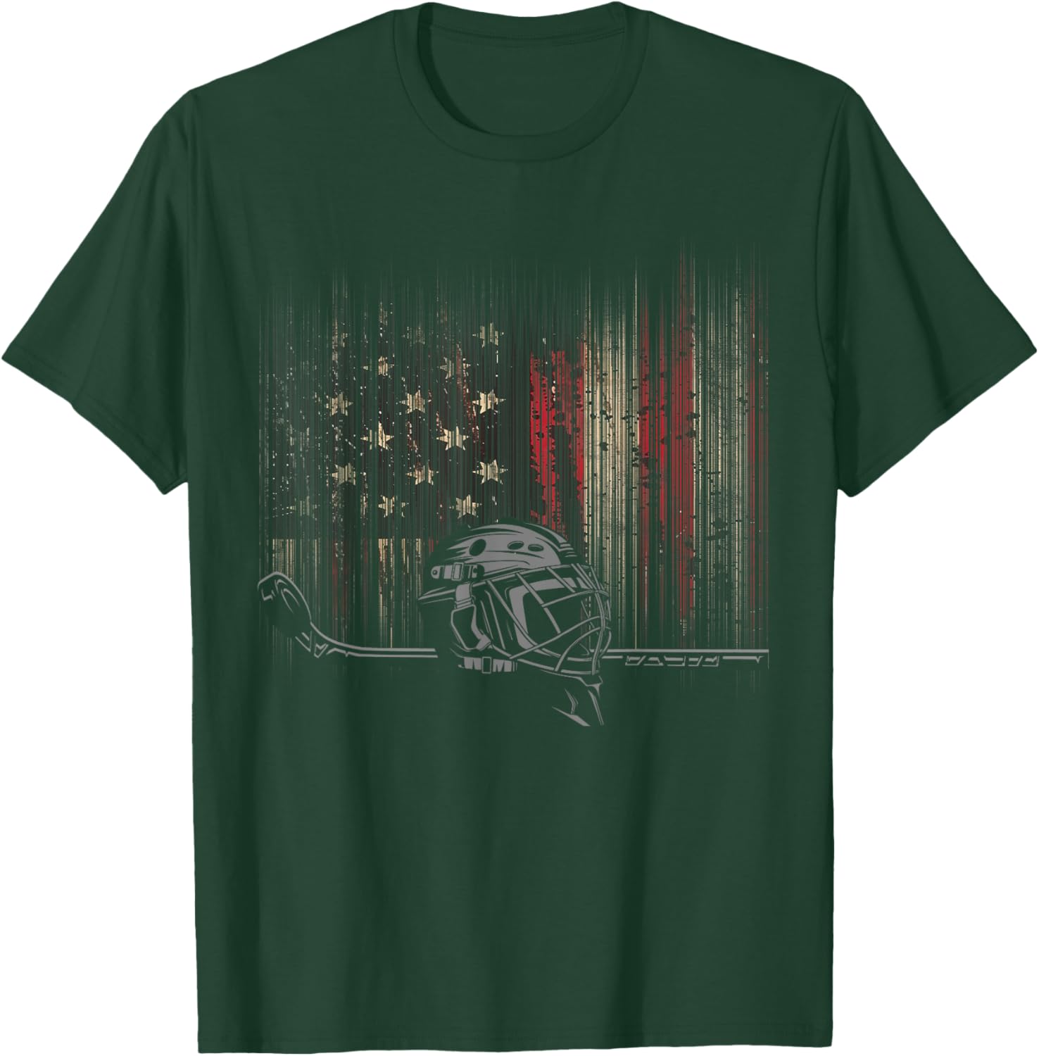 Patriotic American Flag Hockey T-Shirt for Hockey Lovers and Fans - 10