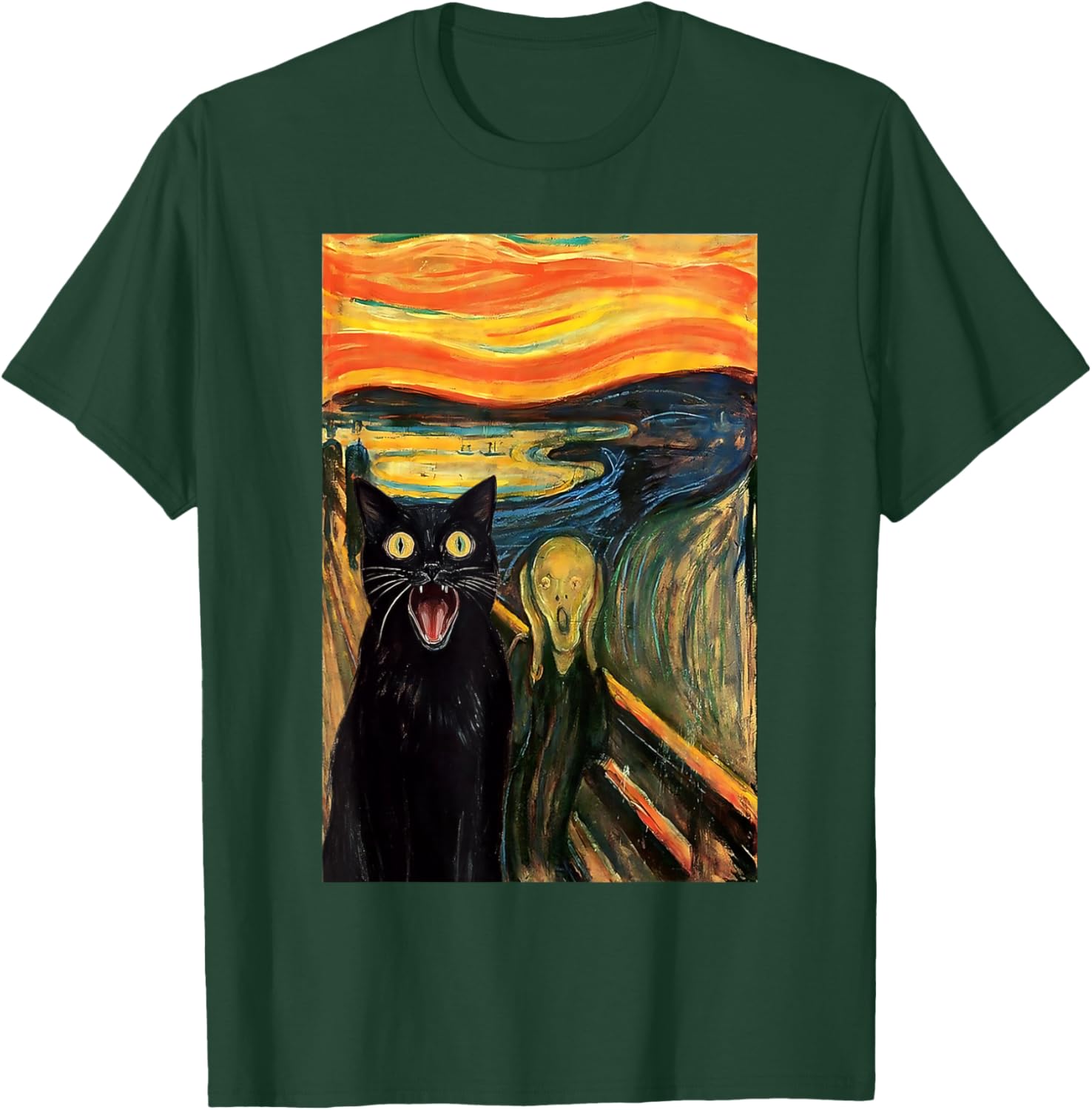 Funny Black Cat Scream Parody T-Shirt for Cat Lovers and Fans - 16