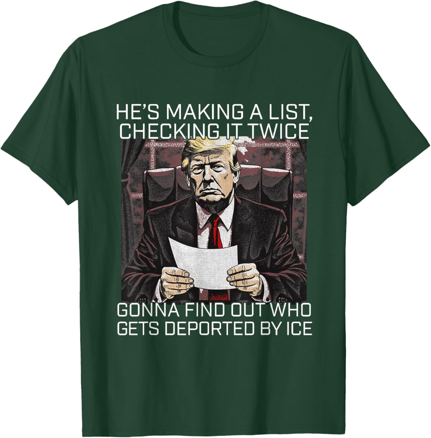 He's Making A List Checking It Twice T-Shirt for Christmas Cheer - 1