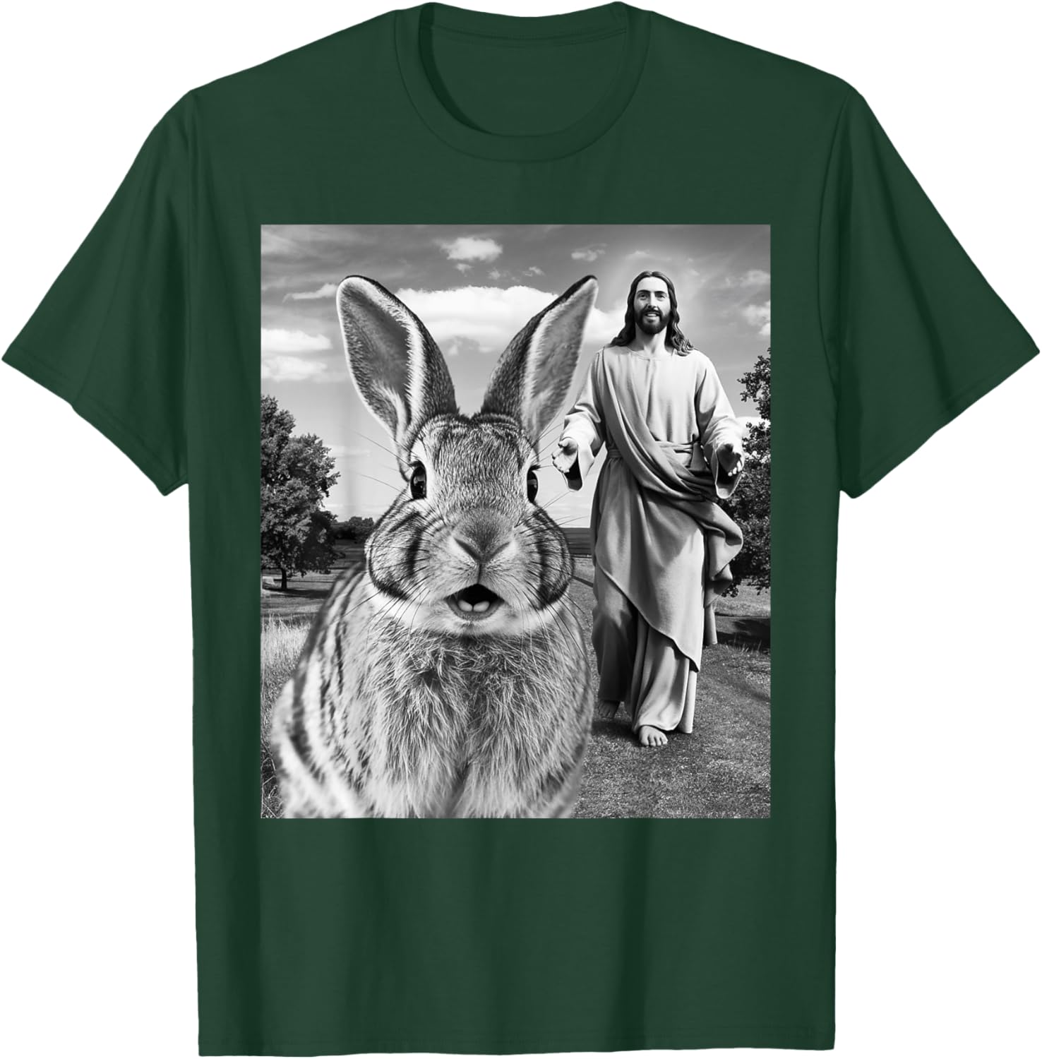 Happy Easter Bunny Selfie T-Shirt for Men Women Kids Fun Christian Style - 22