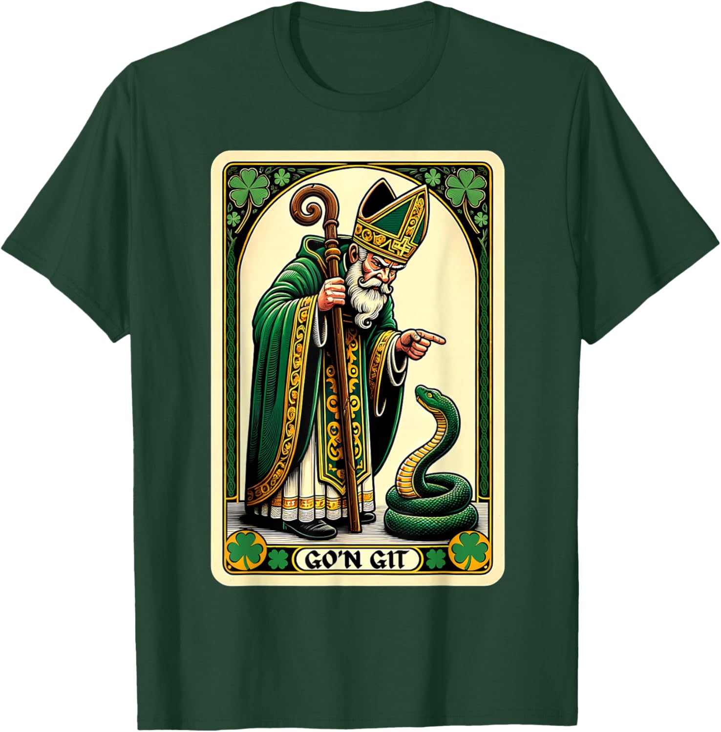 Funny St Patricks Day Tarot Card Go'n Git T-Shirt for Festive Fun - 13