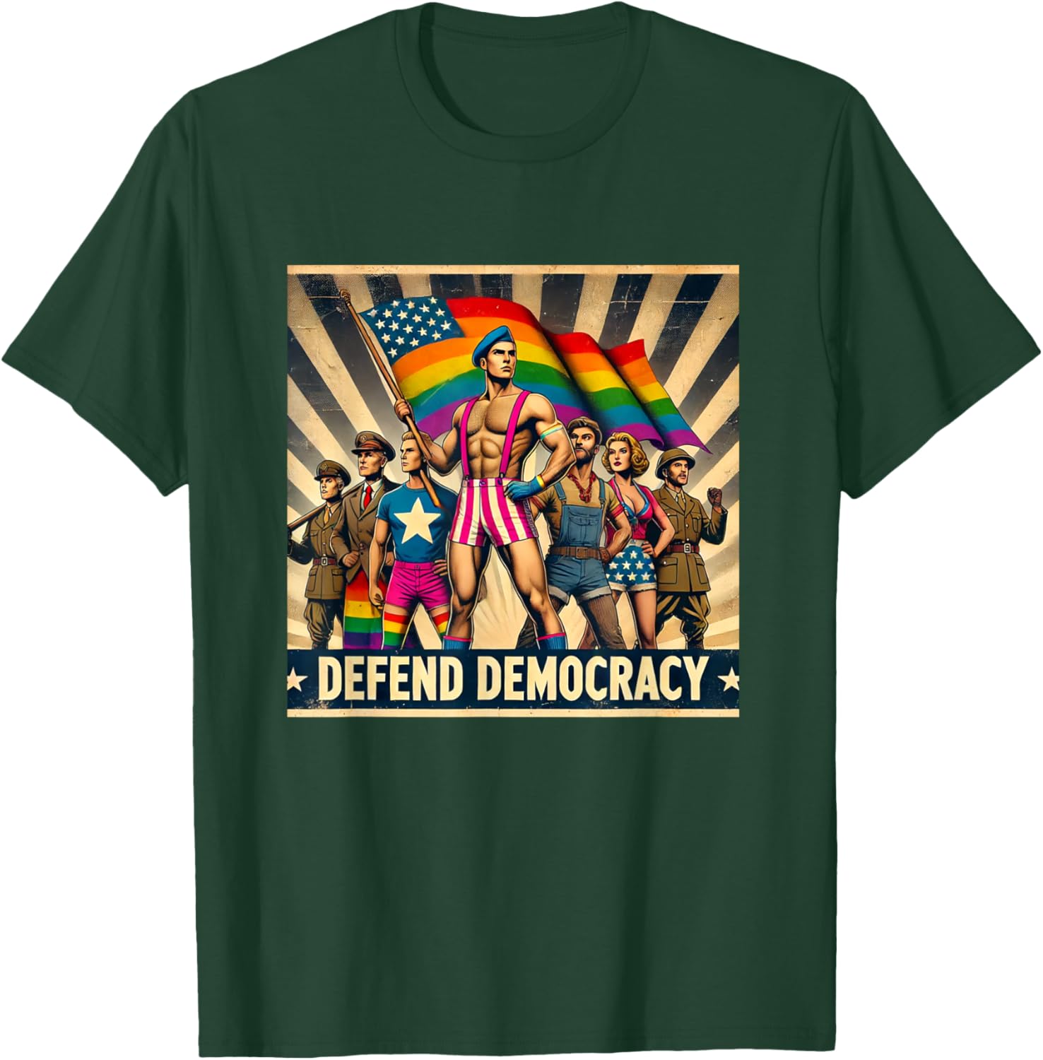 LGBTQ Defend Democracy T-Shirt - Bold Statement Tee for Allies and Activists - 3
