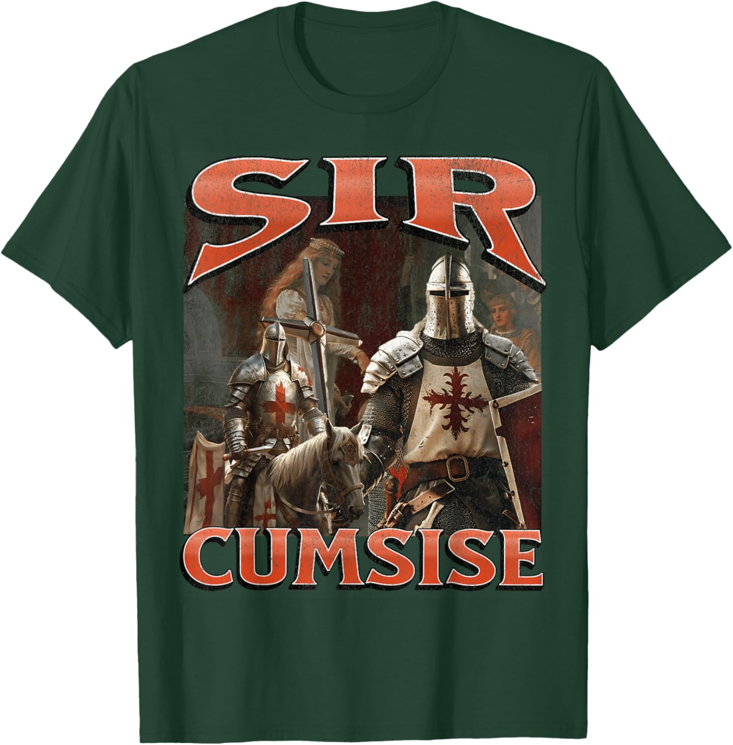 Funny Sir Cumcise Knight Meme Graphic T-Shirt for Unique Style Lovers - 14