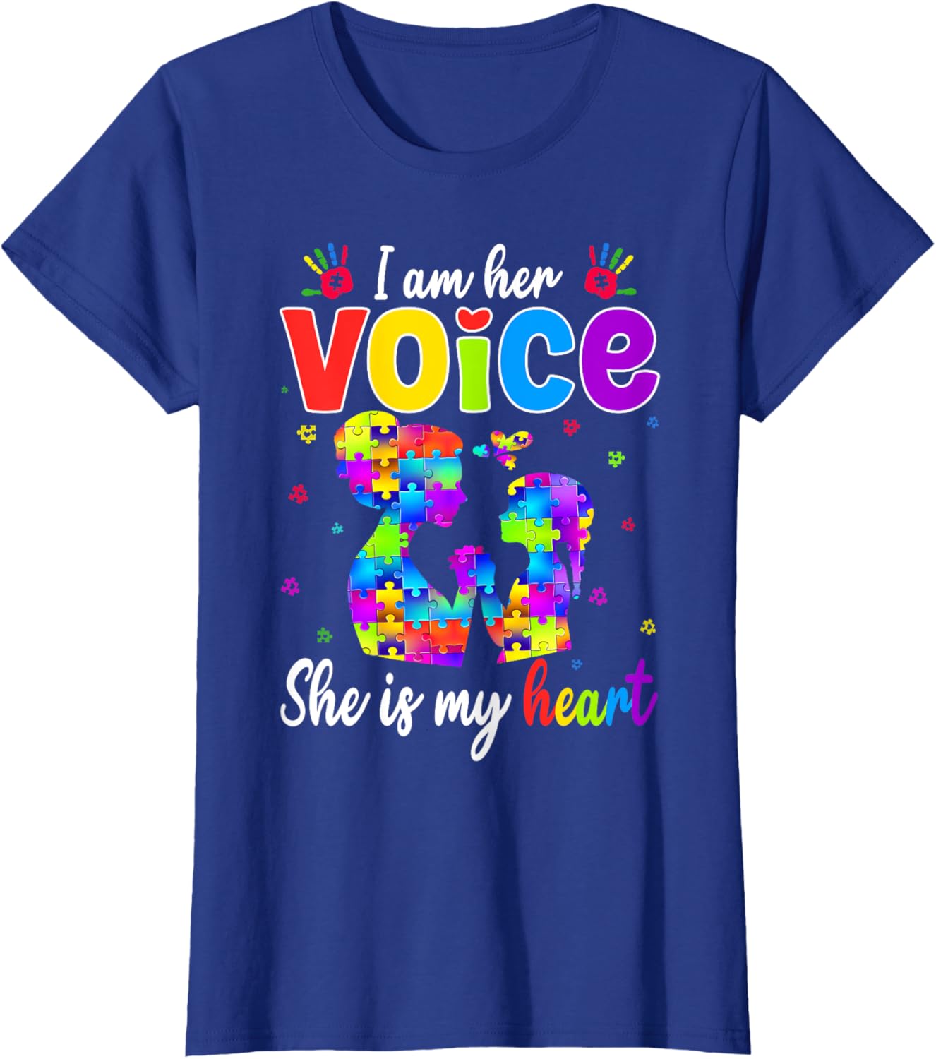 Autism Mom I'm Her Voice She Is My Heart T-Shirt for Proud Mothers - 8