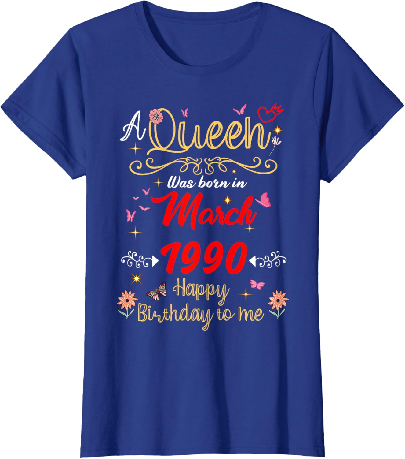 March Birthday Queen T-Shirt Since 1990 for March Girls - 8