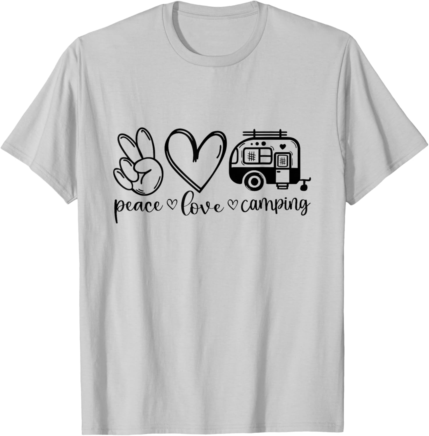 Peace Love Camping Outdoors T-Shirt for Nature Lovers and Adventurers - 1