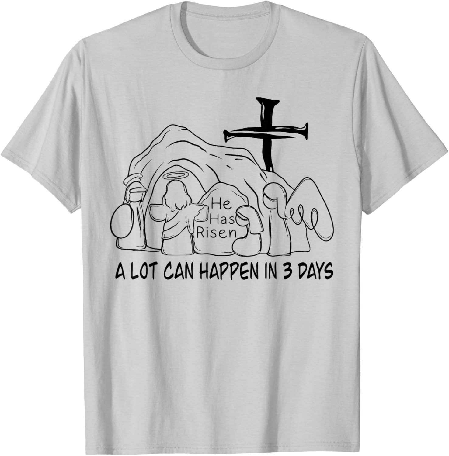 Retro Christian Easter T-Shirt A Lot Can Happen In 3 Days Fun Design - 14