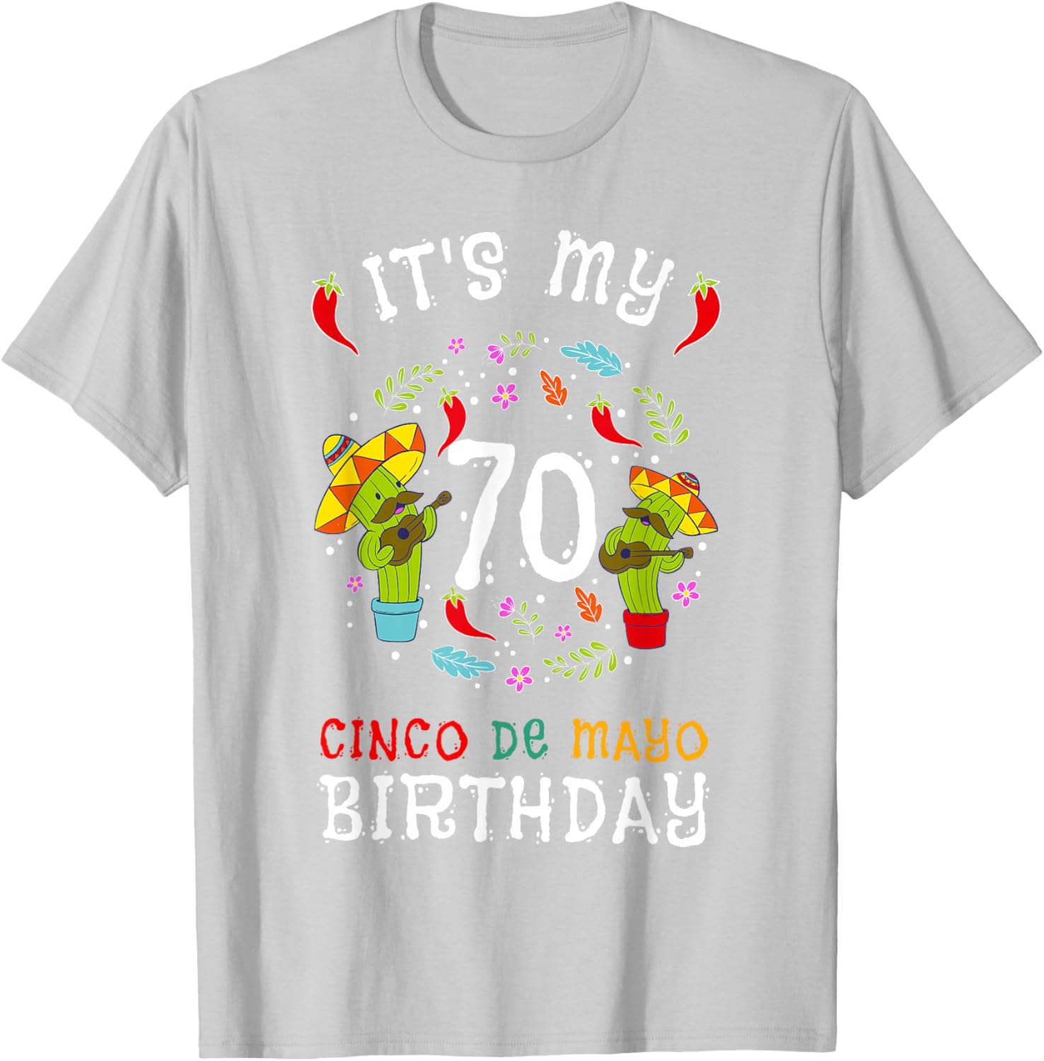 Celebrate 70th Birthday with Fun Cinco De Mayo T-Shirt for Kids and Men - 3