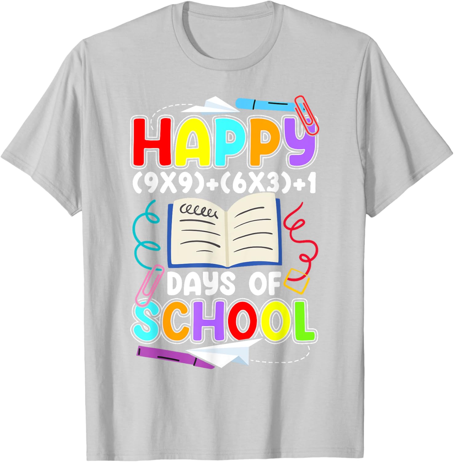 Happy 100 Days of School Math T-Shirt for Kids Celebrating 100th Day - 3