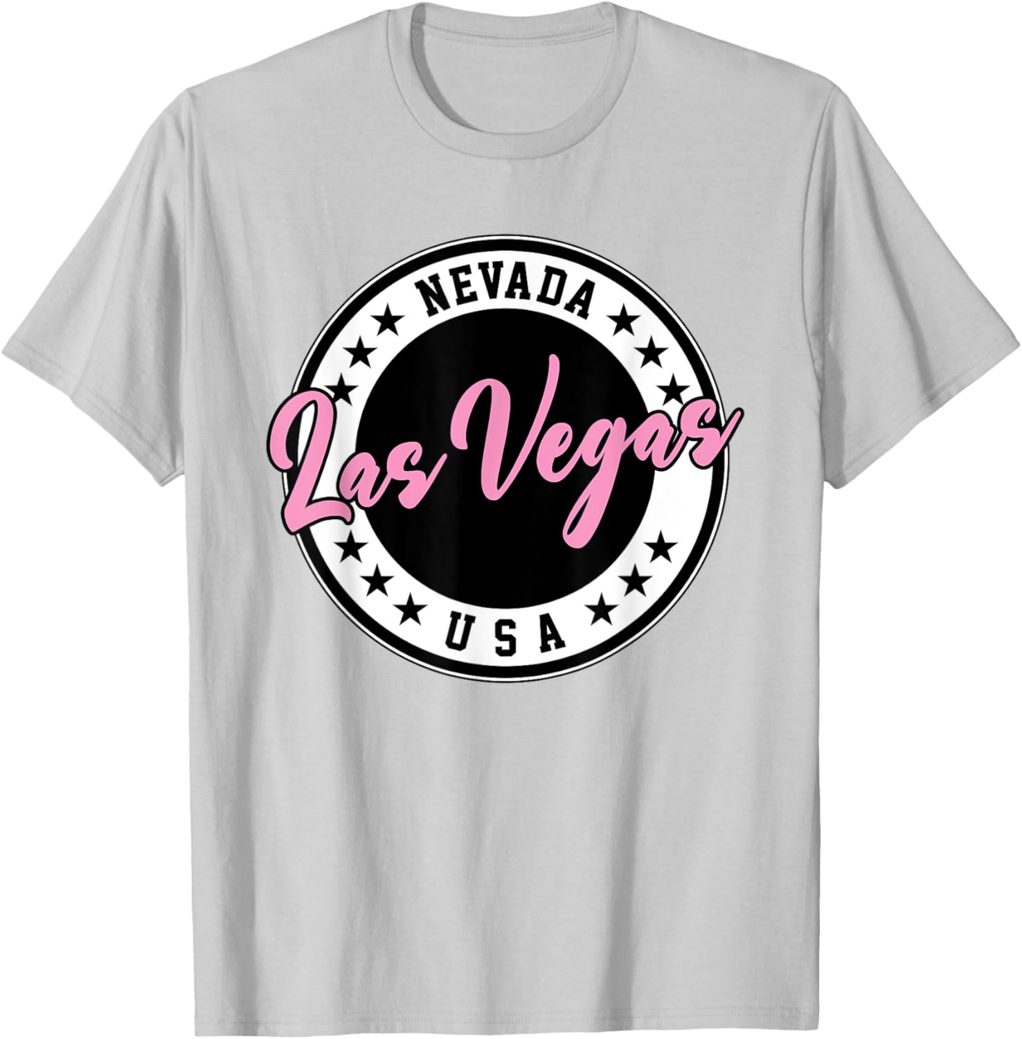Las Vegas Nevada Pink Script Circle T-Shirt for Fun Fashion Lovers - 11