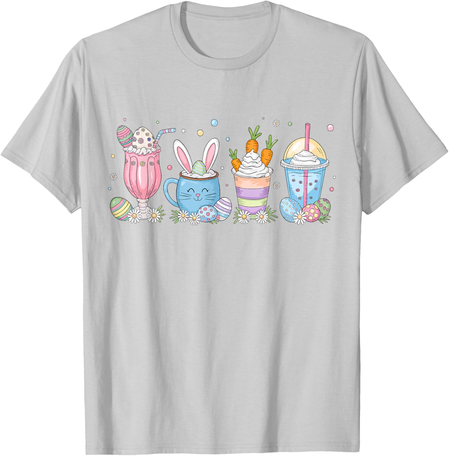 Coffee Lover T-Shirt for Women | Cute Latte Iced Cream Design for Easter - 18