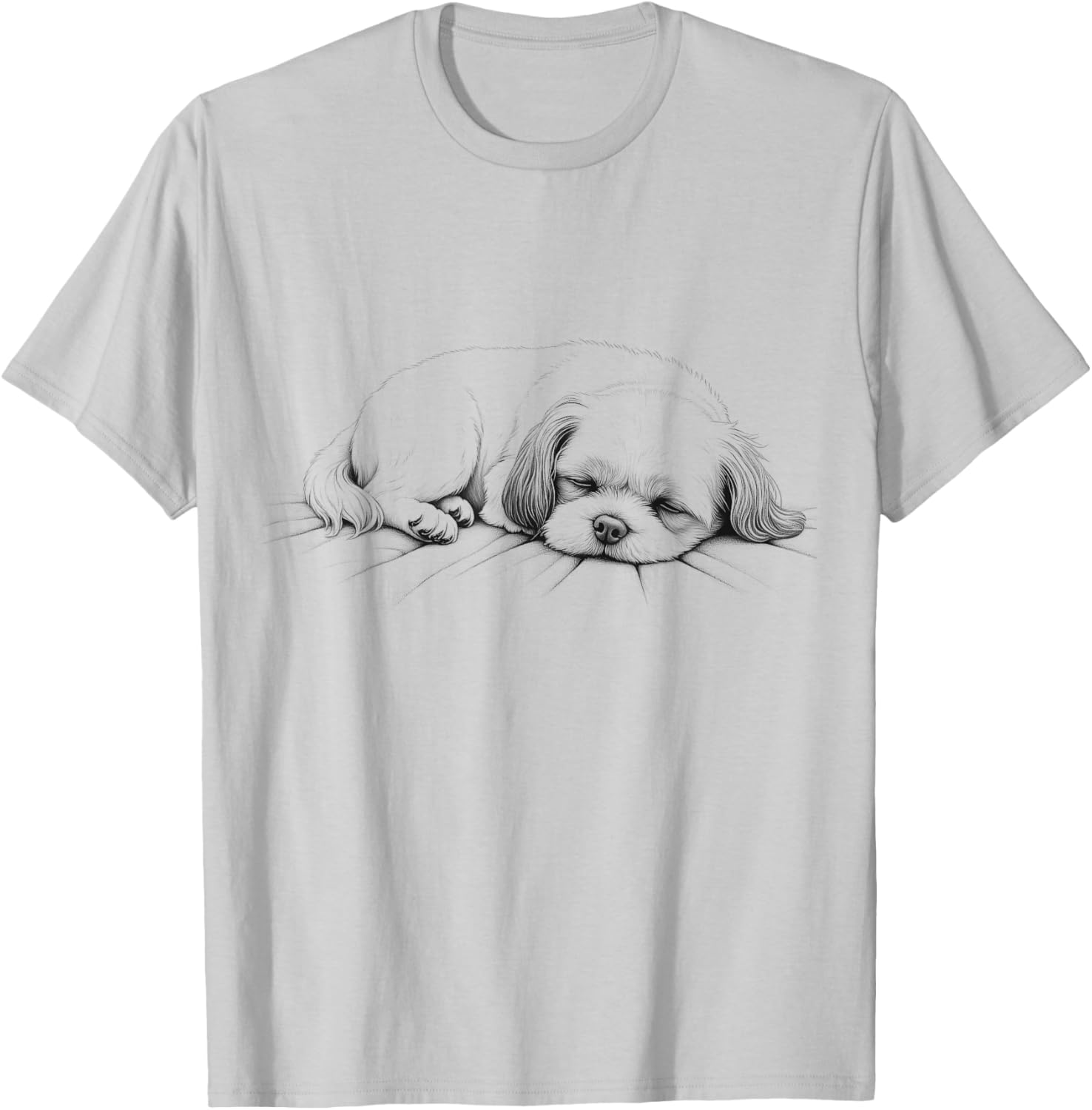 Adorable Shih Tzu Sleeping Design T-Shirt for Dog Lovers Men and Women - 1