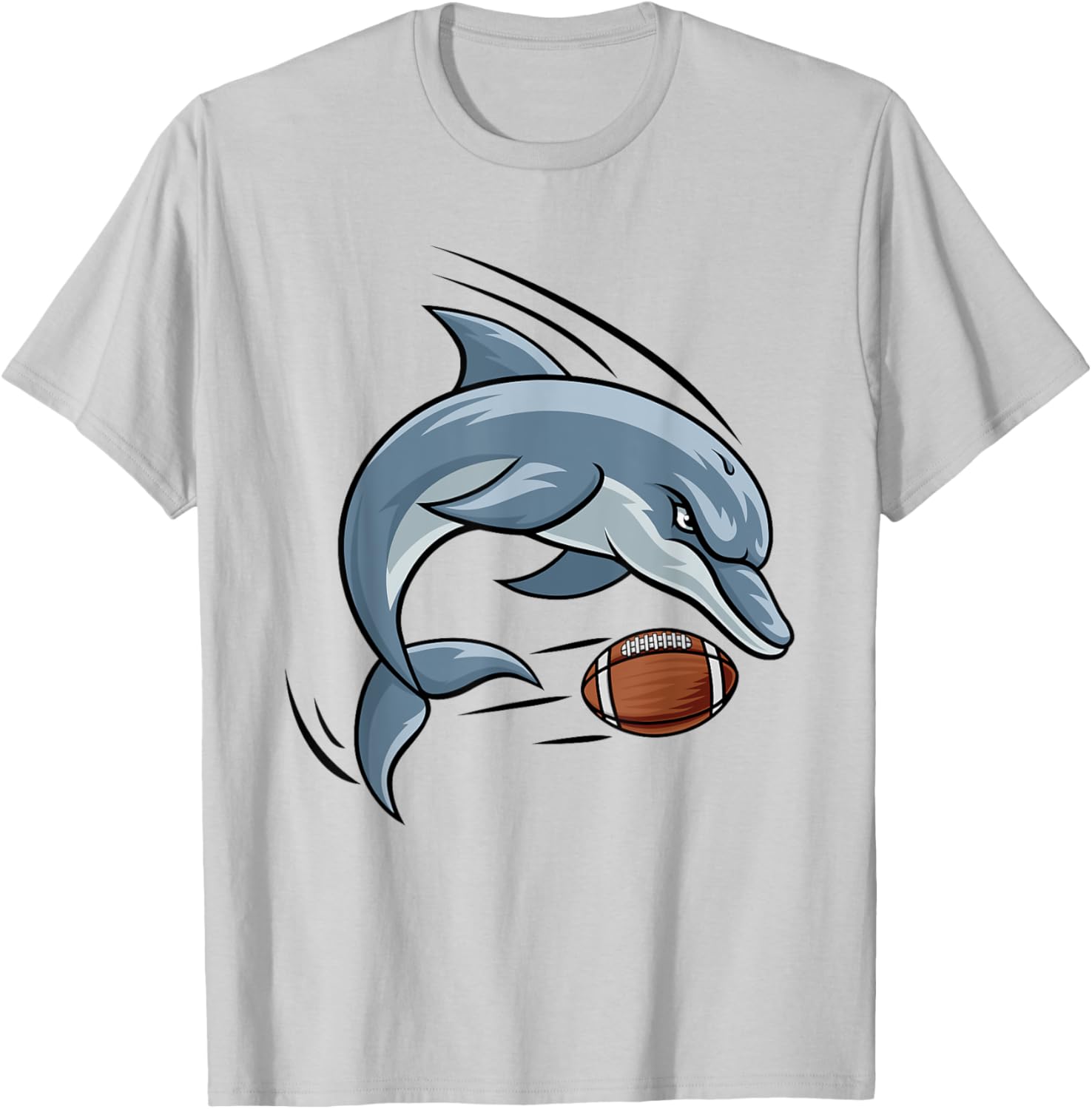 Dolphin Cartoon Character Football T-Shirt for Fun and Sporty Style - 13