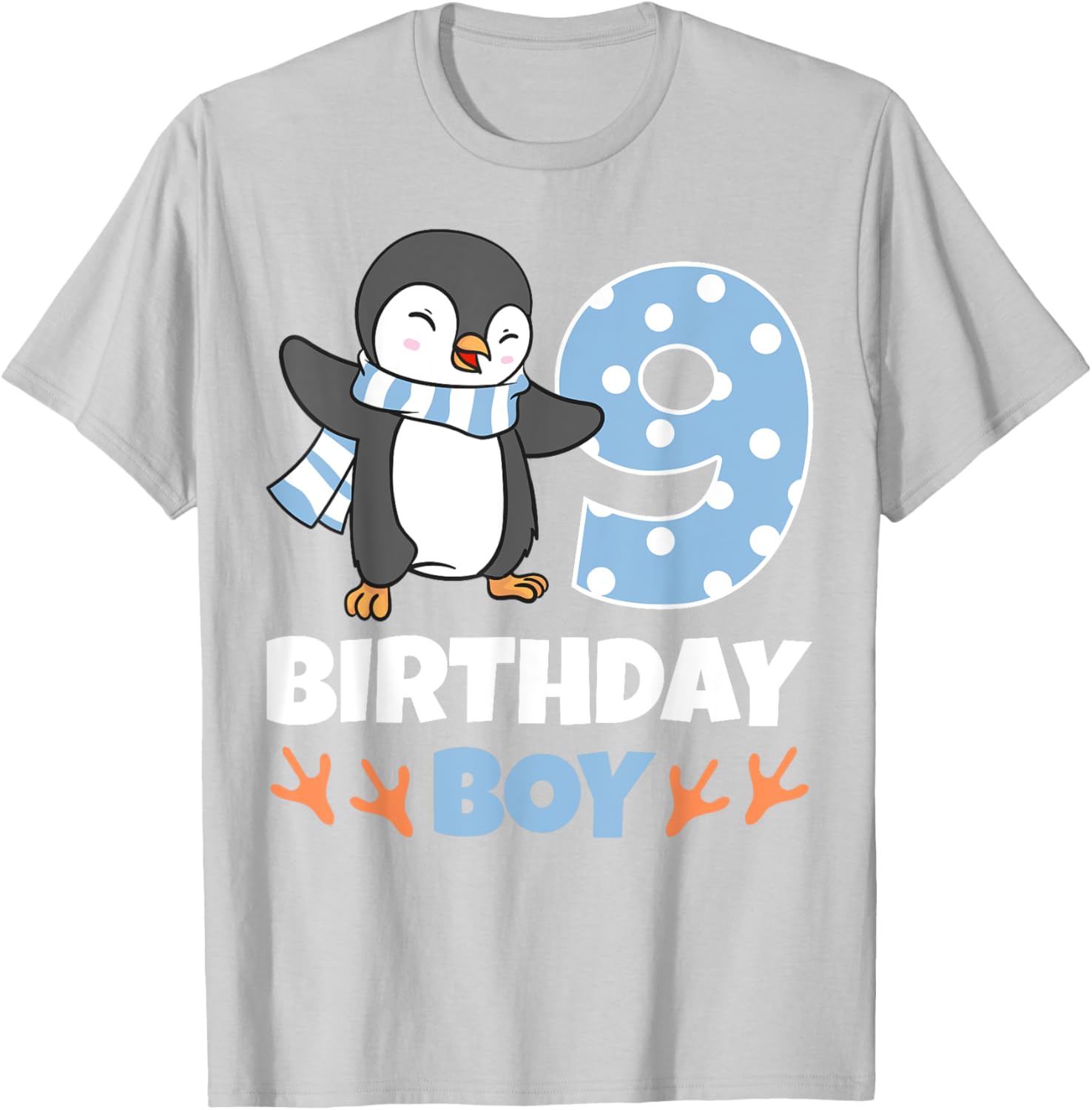 Penguin 9th Birthday Winter Theme T-Shirt for Boys Fun Celebration - 7
