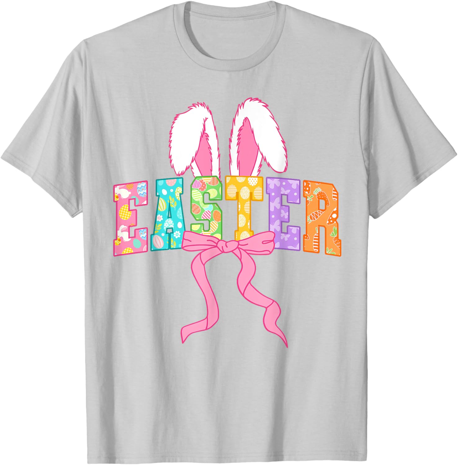 Happy Easter Coquette Bow Bunny Mama T-Shirt for Women and Girls - 2