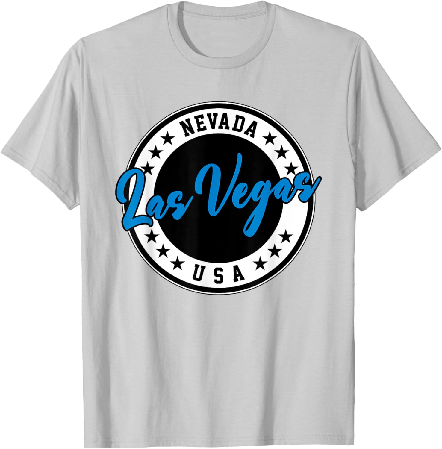 Las Vegas Nevada Blue Circle Script T-Shirt for Casual Style Fans - 1