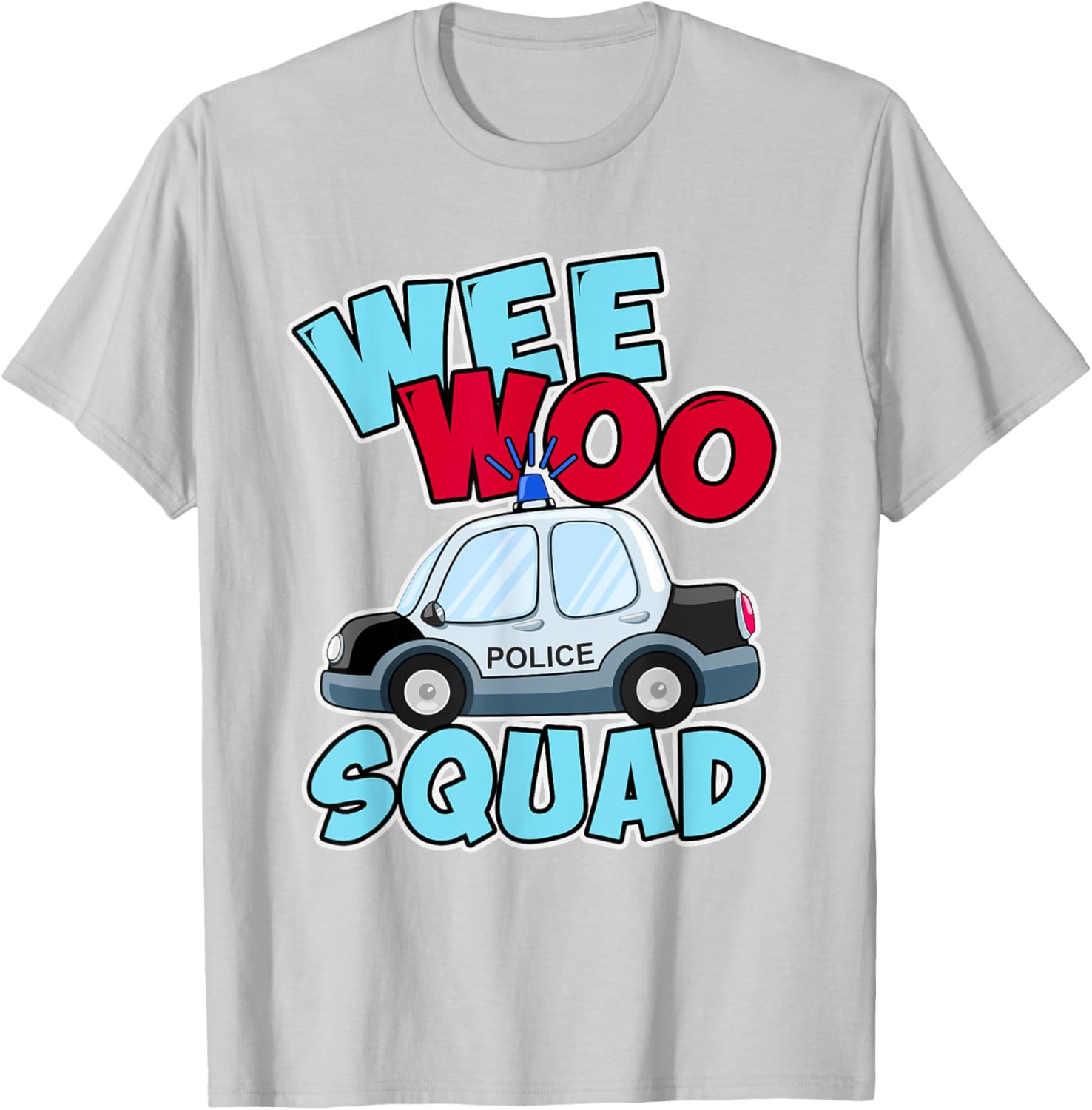 Wee Woo Squad Police Car T-Shirt for Kids - Fun Policeman Design - 4