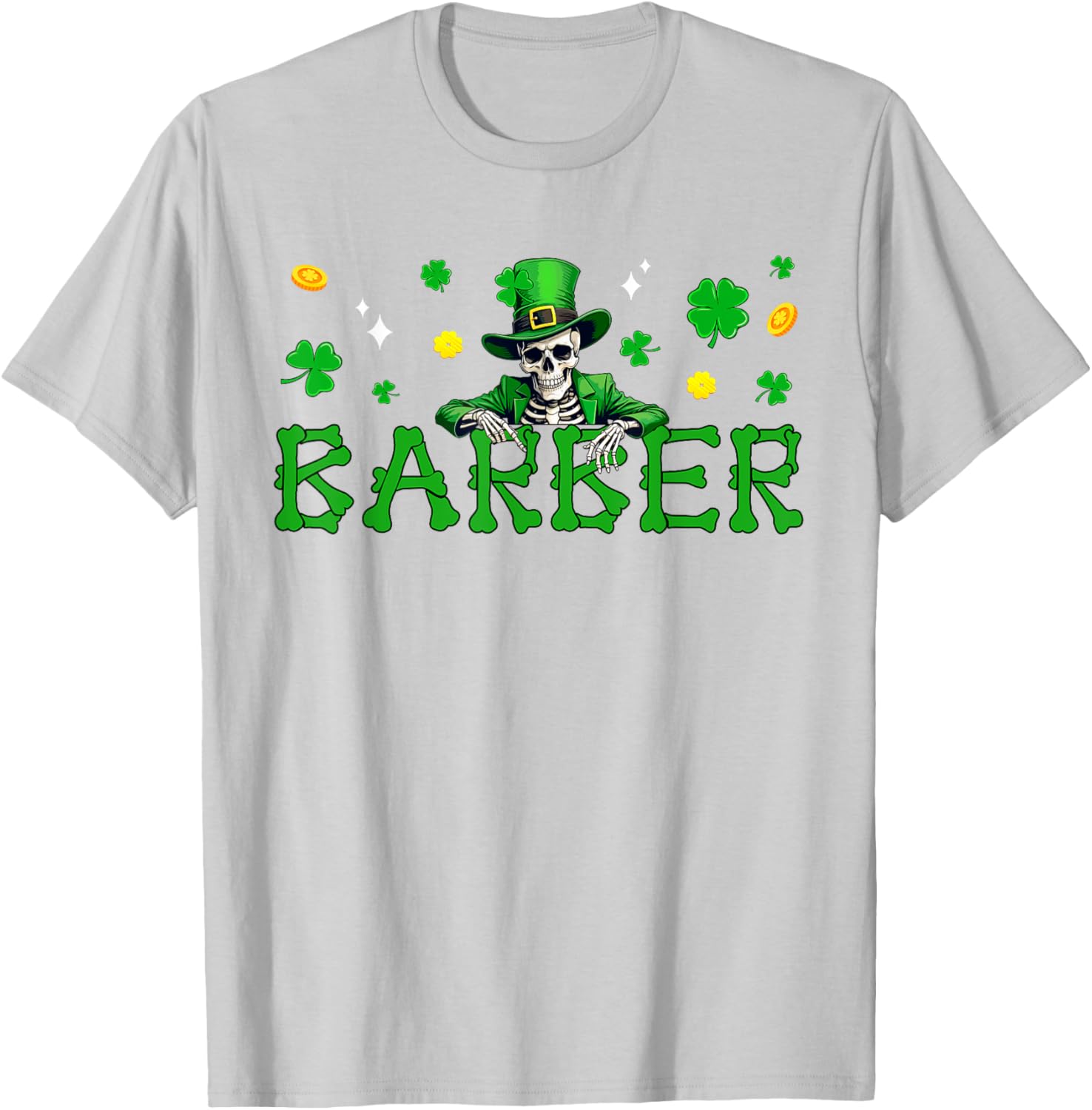 St. Patrick's Day Skeleton Shamrock T-Shirt for Irish Job Fans - 14