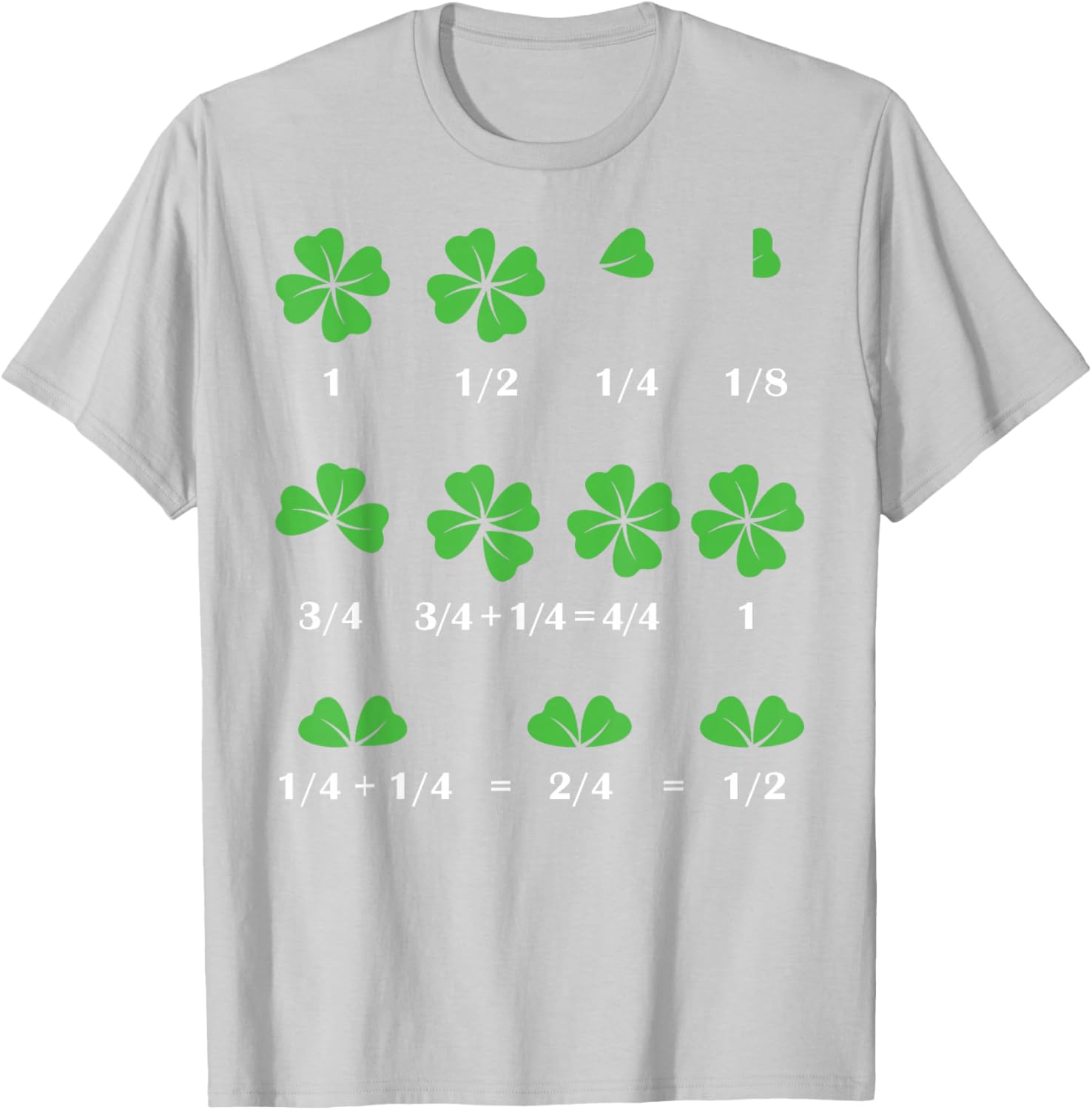 Funny Shamrock Fraction T-Shirt for St Patrick's Day Fun for Kids - 1