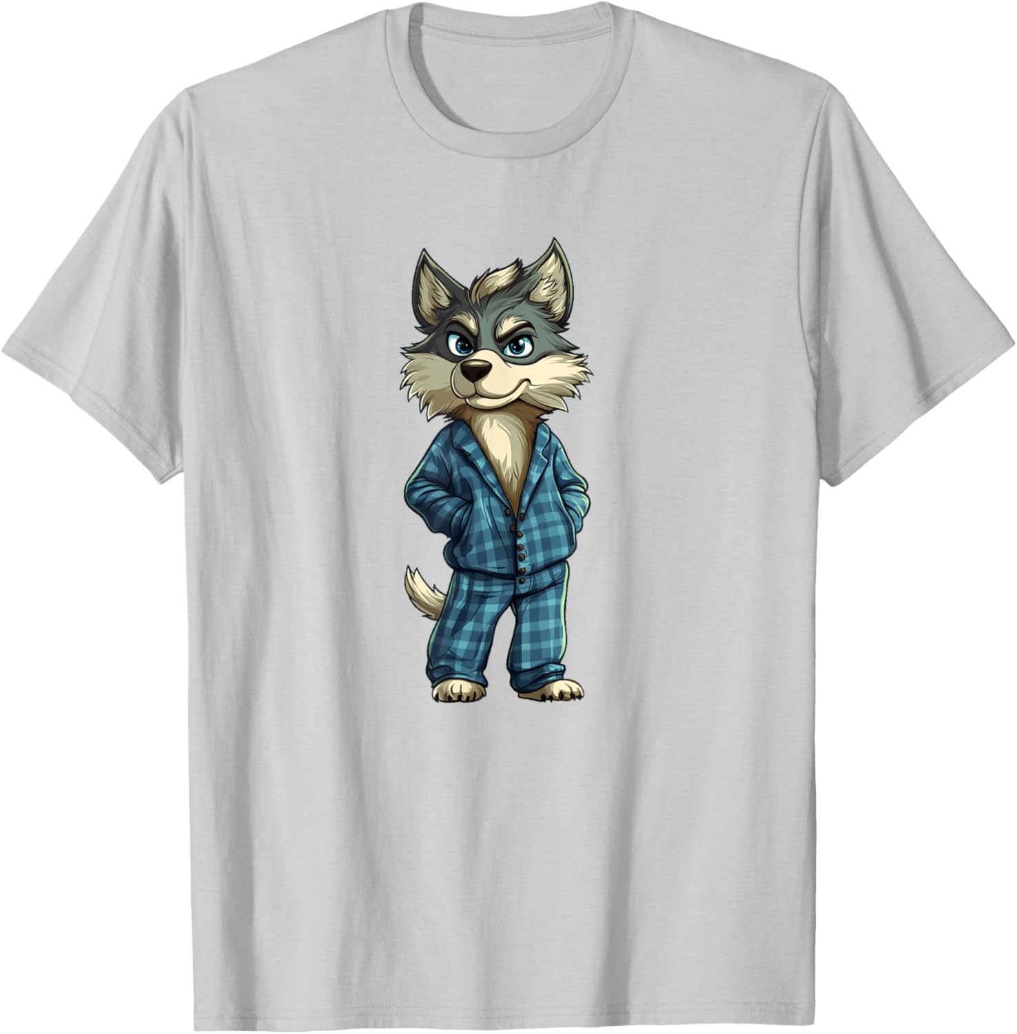 Funny Dreamy Wolf Pajama T-Shirt for Sleepy Boys and Girls - 11