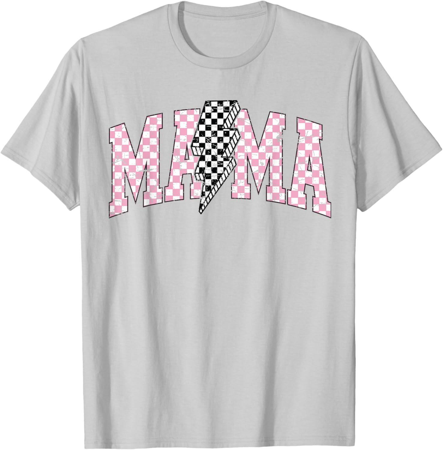 Retro Checkered Bolt Mama T-Shirt for Women, Men, Girls, and Kids - 12